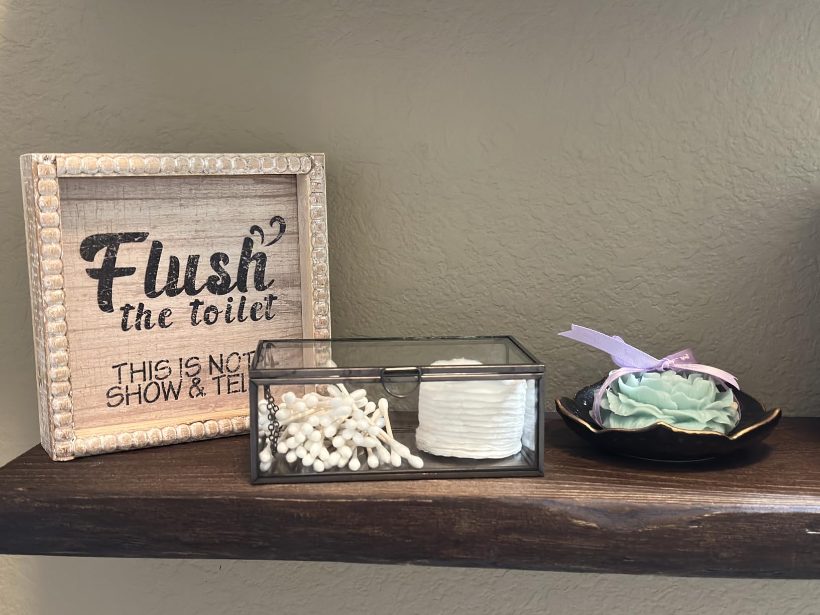 Marsmiles 30 inch Floating Shelves for Wall Elm Wood Live Edge Shelves|Rustic Wall Shelves with Invisible Heavy-Duty Bracket for Bathroom Living Room Kitchen|Natural, 2 Pack customer photo 1