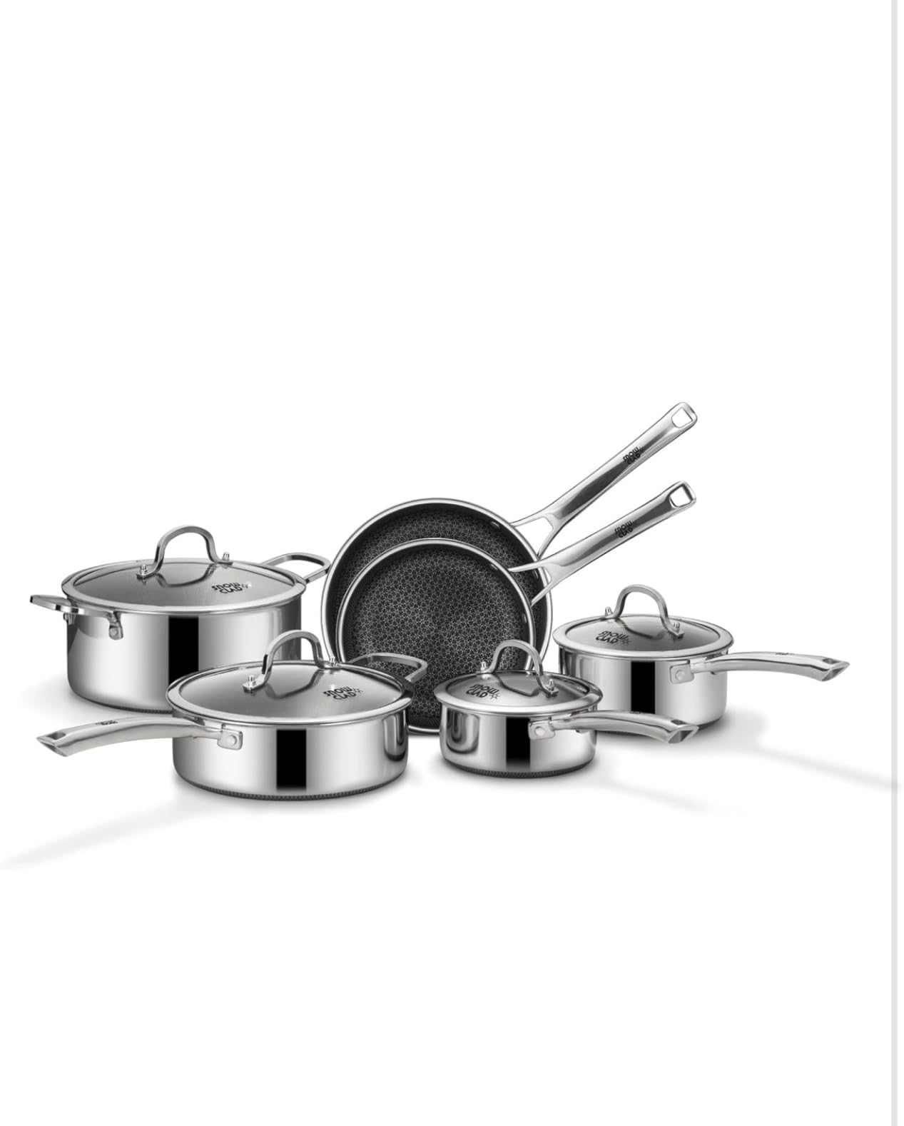 SNOWCLAD Pots and Pans Set Non Stick, 10 Pcs Hybrid Stainless Steel Cookware Sets, Non Stick Frying Pans, Saucepans, Saute Pan & Stock Pot, PFOA Free Kitchen Skillet, Induction Compatible customer photo 1