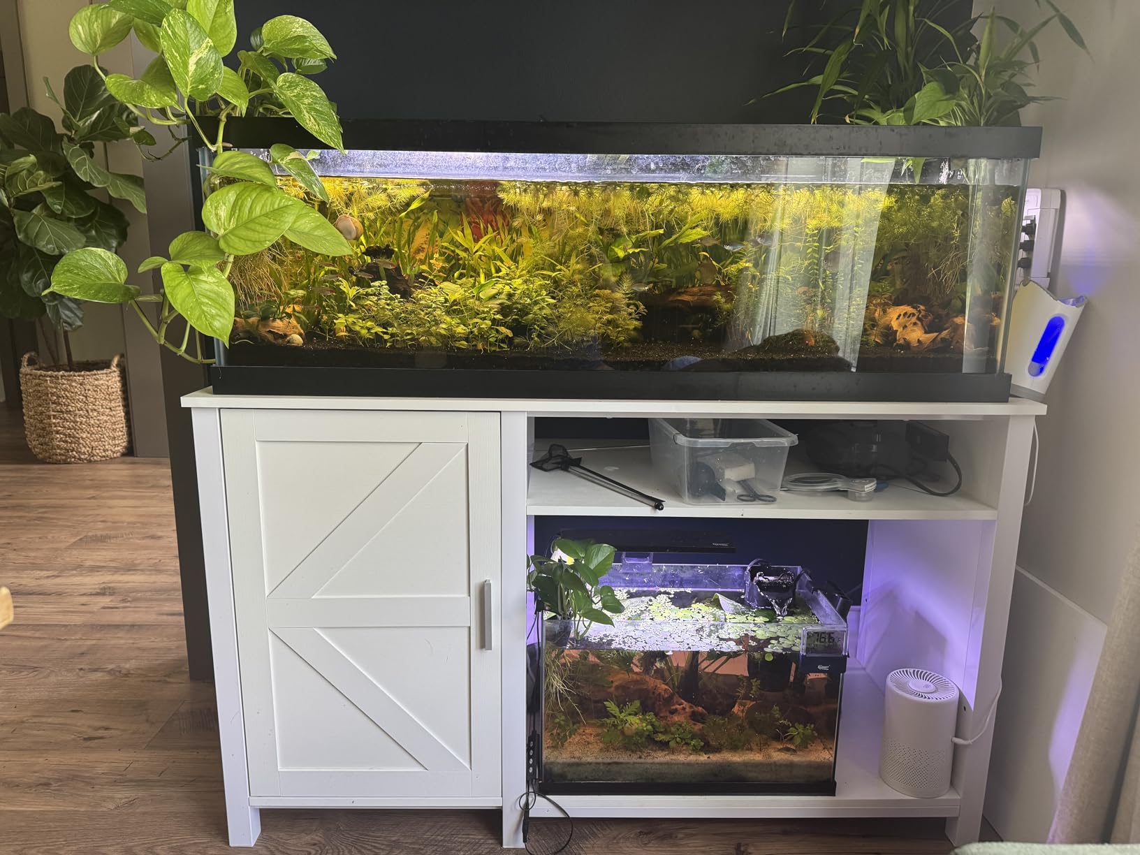 YITAHOME 120 Gallon Fish Tank Stand with Power Outlets, Heavy Duty Metal Large Aquarium Stand with Cabinet, Reptile Terrariums Table for Turtle Accessories Storage, 1100LBS Capacity, Black customer photo 1