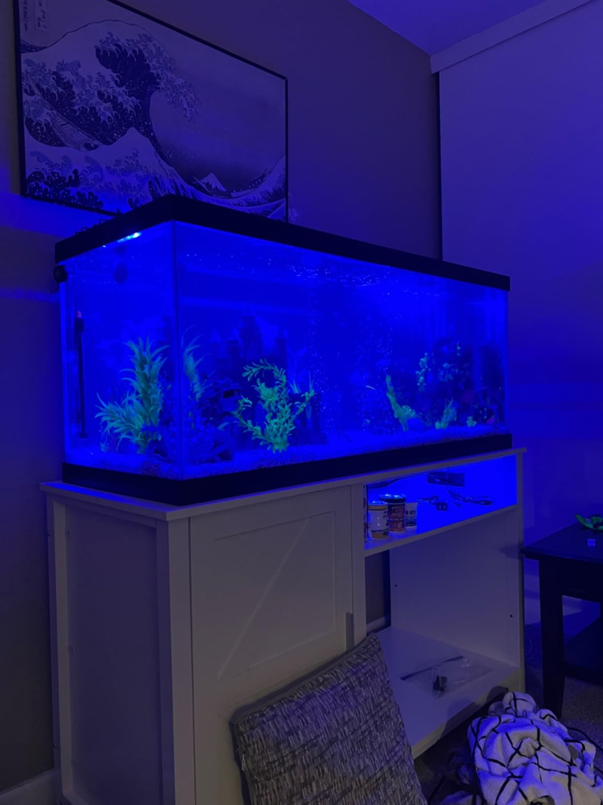 YITAHOME 120 Gallon Fish Tank Stand with Power Outlets, Heavy Duty Metal Large Aquarium Stand with Cabinet, Reptile Terrariums Table for Turtle Accessories Storage, 1100LBS Capacity, Black customer photo 2