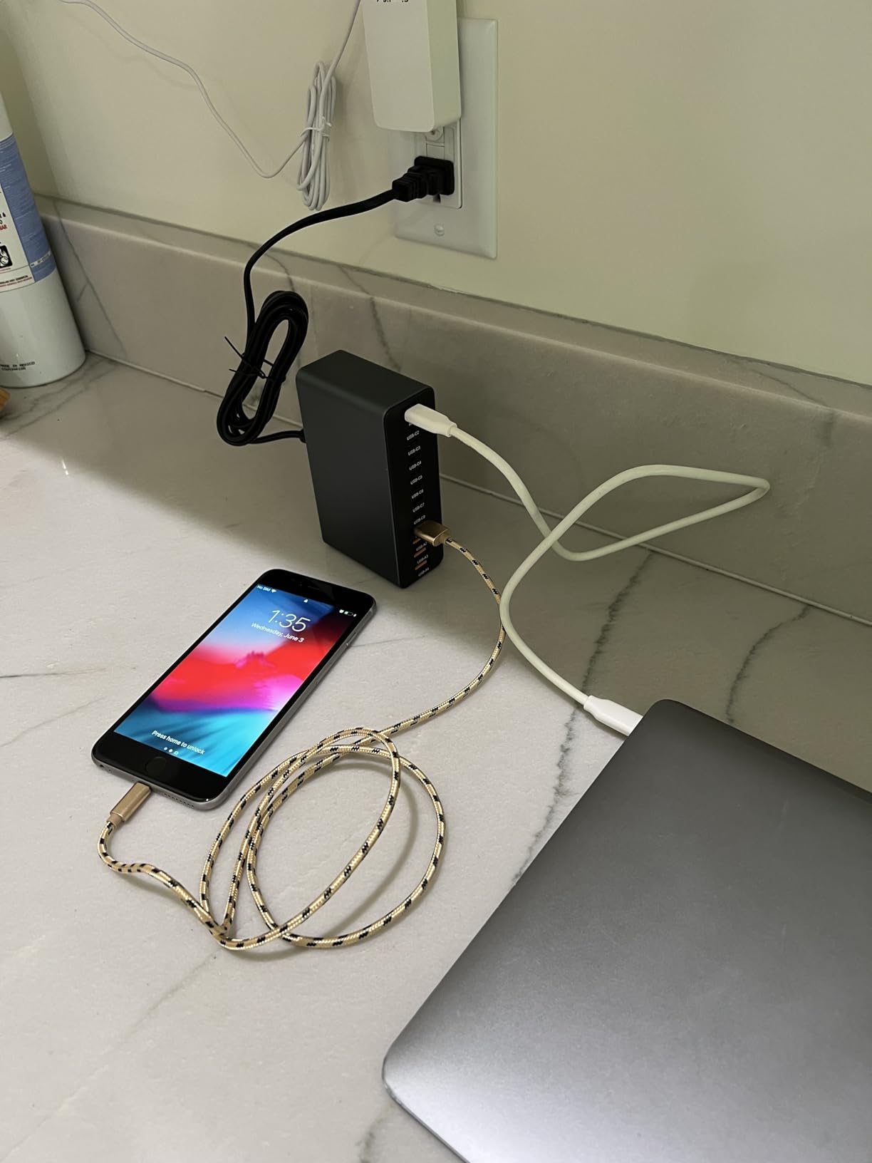 12 Ports Aluminum Alloy 380W Charging Station Fast USB C Charger Block 65W Laptop GaN Charger for MacBook Pro/Air/iPad Pro/iPhone (Gray) customer photo 2