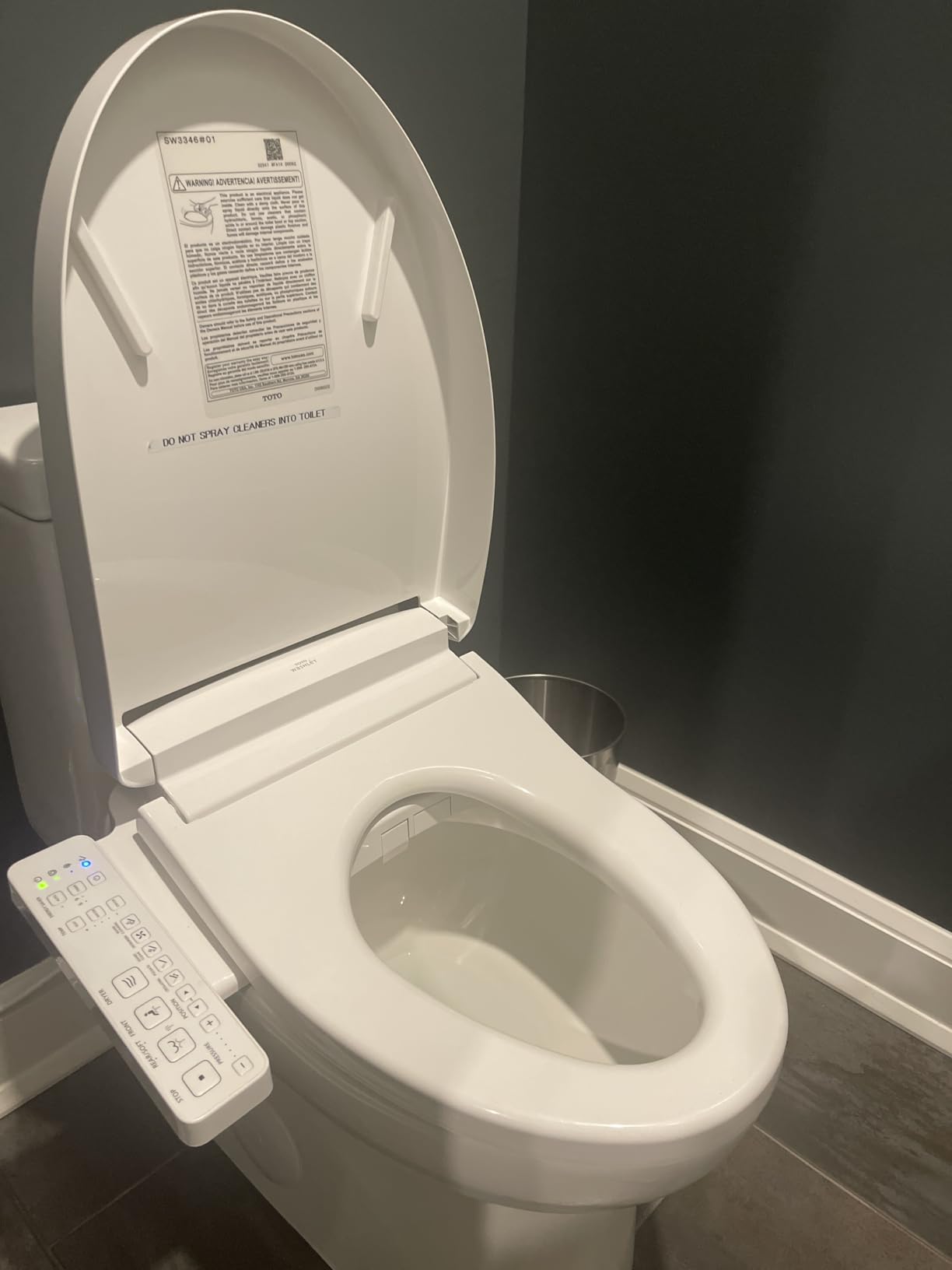 TOTO WASHLET S2 Electronic Bidet Toilet Seat with Instantaneous Water Heating, PREMIST and EWATER+ Wand Cleaning, Elongated, Cotton White - SW3346#01 customer photo 1