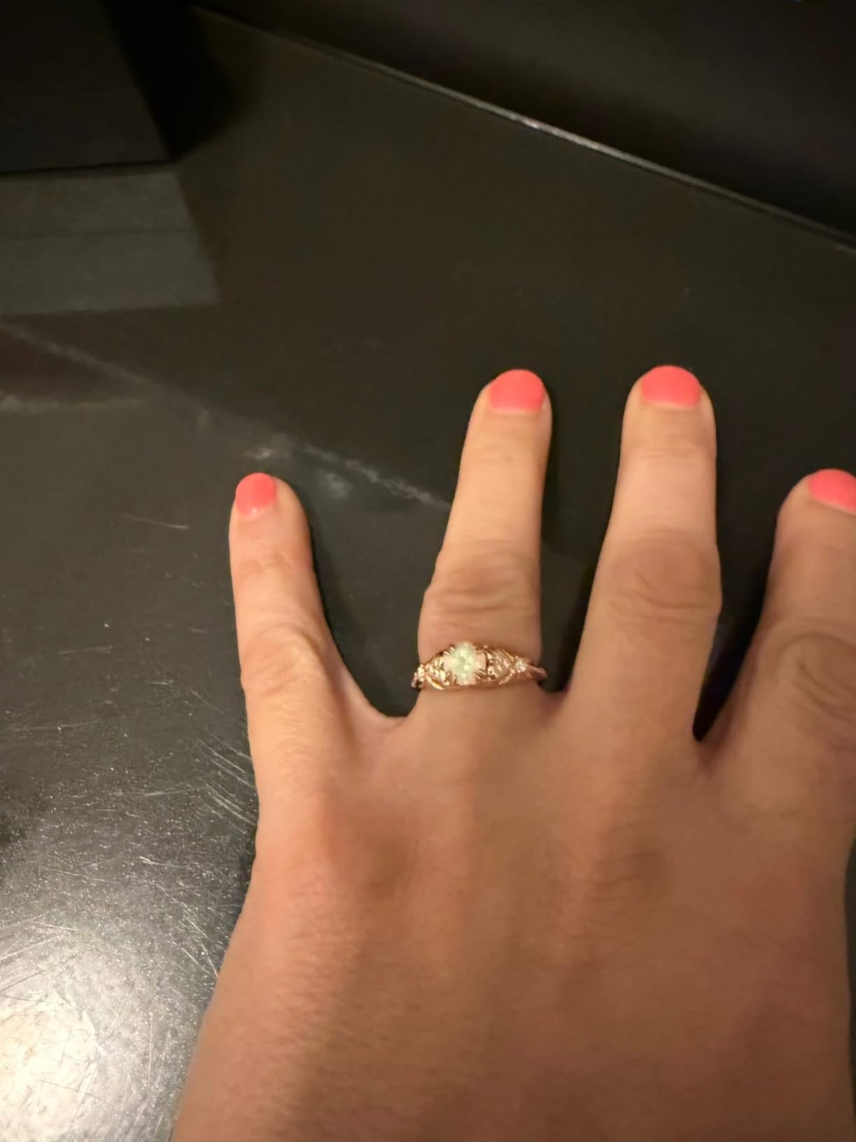10K 14K 18K Gold Round Cut Gemstone Vintage Rings for Women 1 Carat Gemstone and Moissanite Promise Statement Anniversary Rings Jewelry Gift for Her customer photo 1
