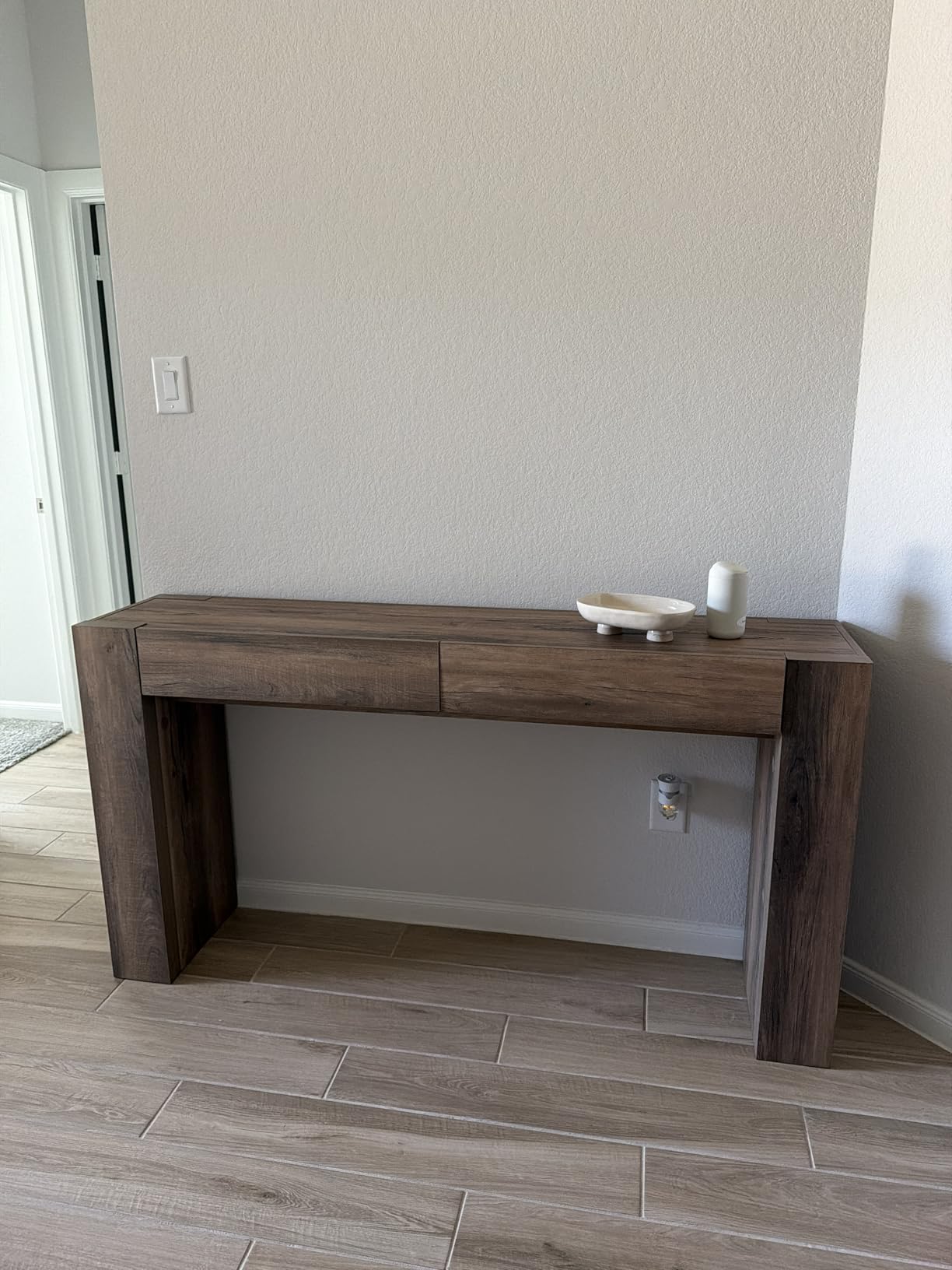 OKD Modern Entryway Console Table, Sofa Table with Drawers, 63