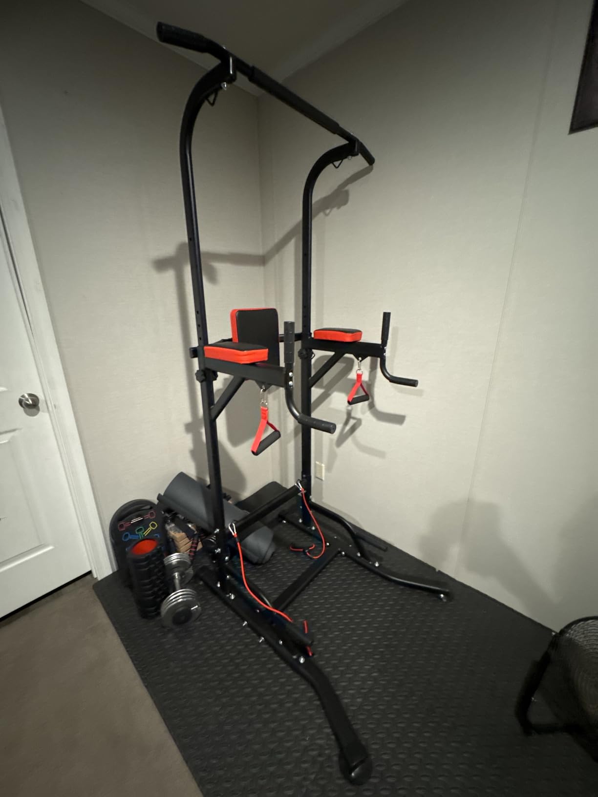 Dskeuzeew Pull Up Bar Free Standing for Multi-Function Home Gym Strength, Pull Up Dip Station Assistive Trainer Height Adjustable customer photo 2