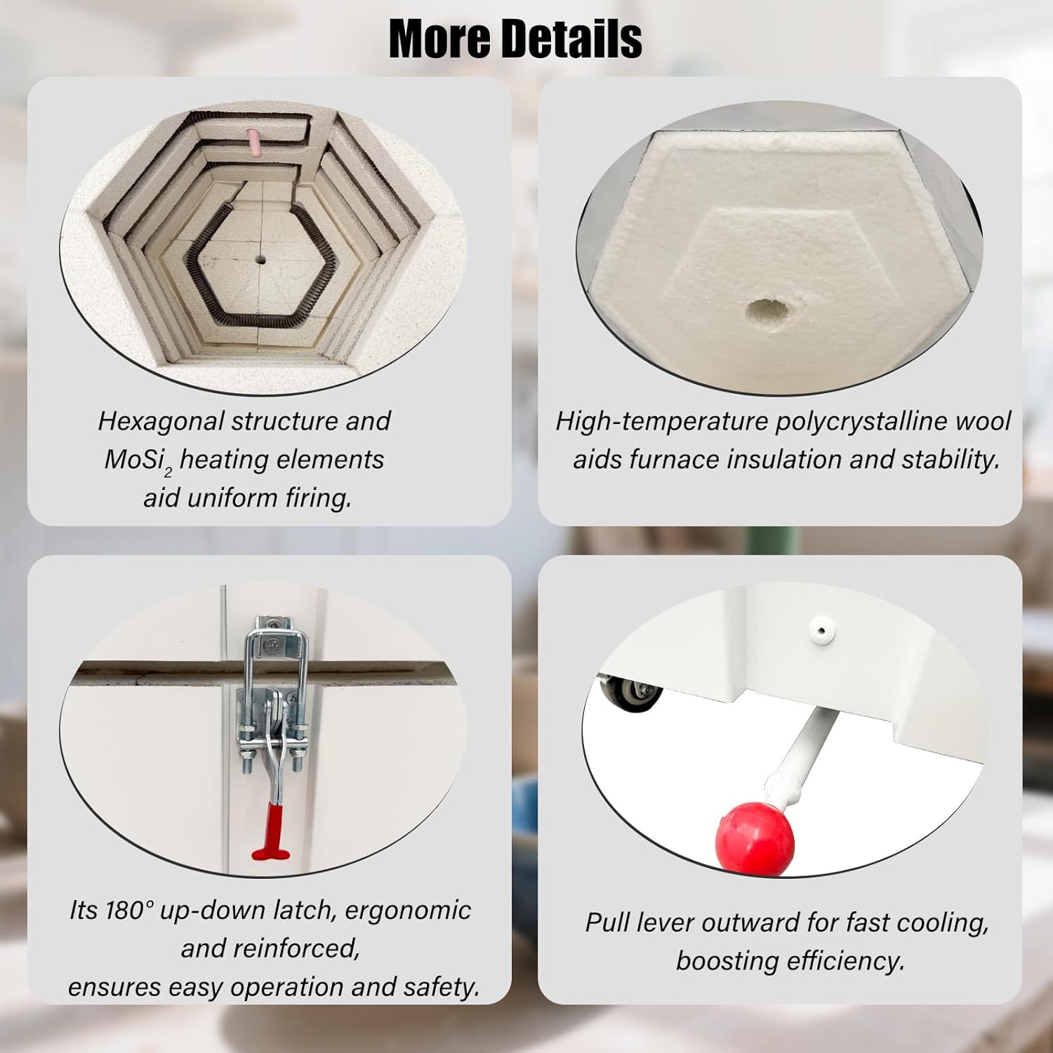 Electric Ceramic Kiln, 1280C High Temperature, 2.5KW 220V 1PH, 0.6ft3 27.5cm Interior Hexagonal Pottery Furnace for Home Studio Classroom Glaze Sintering customer photo 1