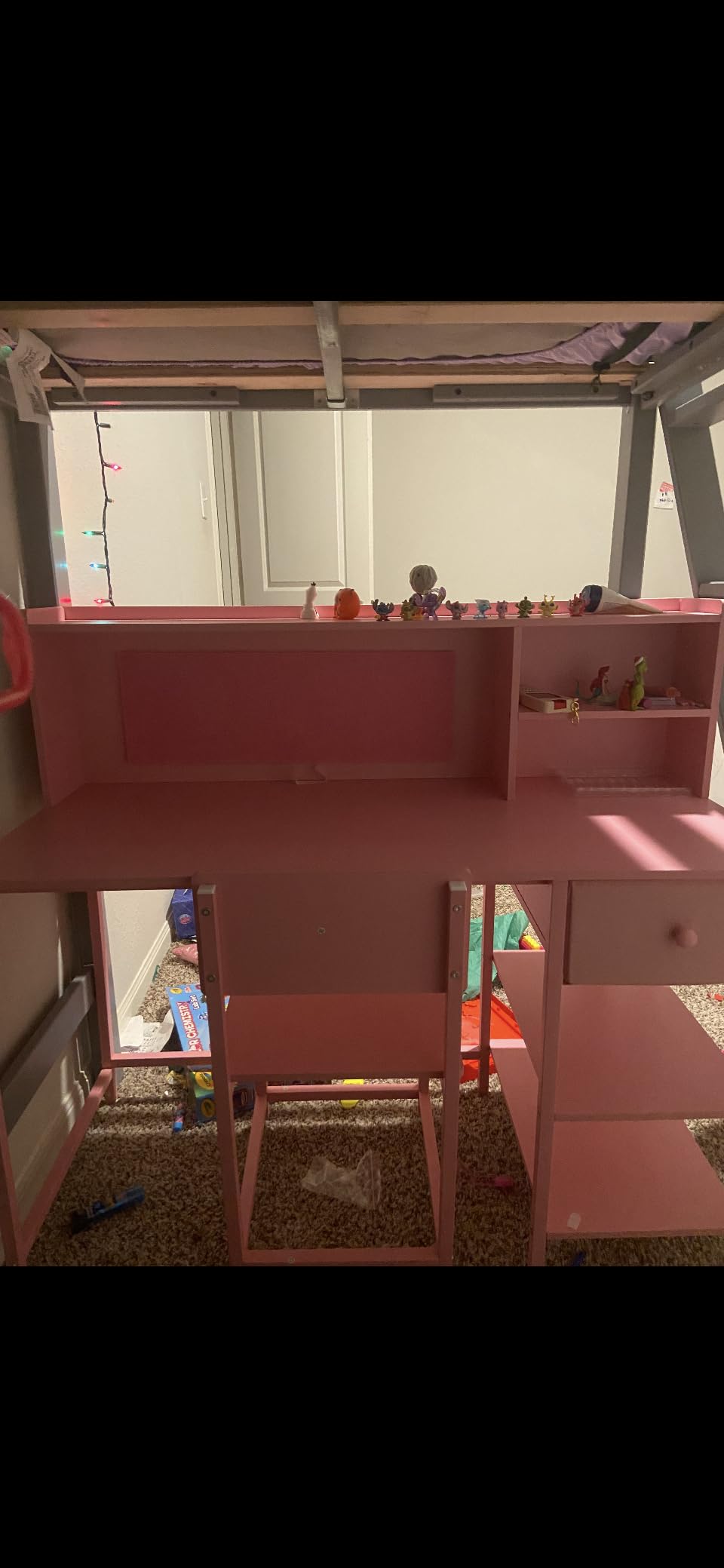 BOLUO White Kids Desk and Chair Set for 6-12 Year Old, Children Study Desk with Hutch and Storage Shelf, Student Writing Table with Fabric Drawer for Girls Boys customer photo 2