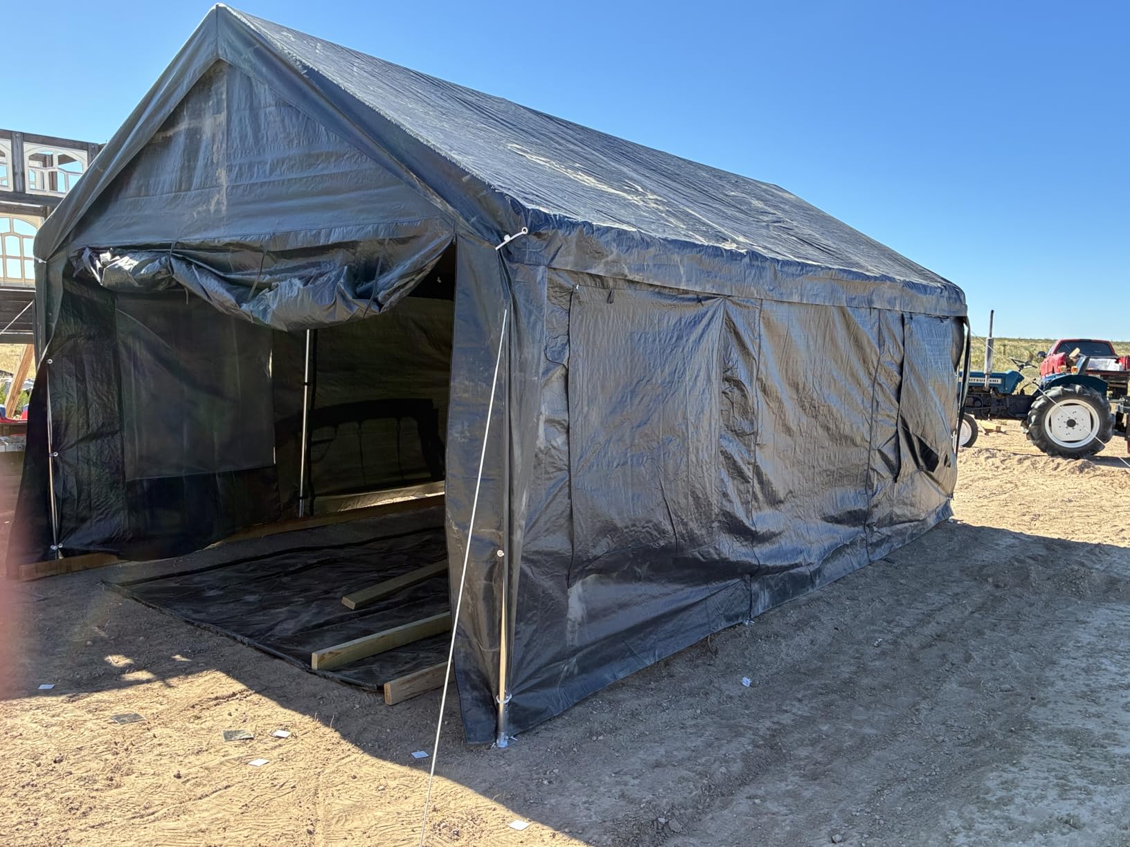 Velway Carport 12x20ft Heavy-Duty Canopy - Portable Garage Metal Carport Featuring Galvanized Frame Waterproof & UV-Protected Tarp with Removable Sidewalls & Doors for Car, Truck, Boat customer photo 2