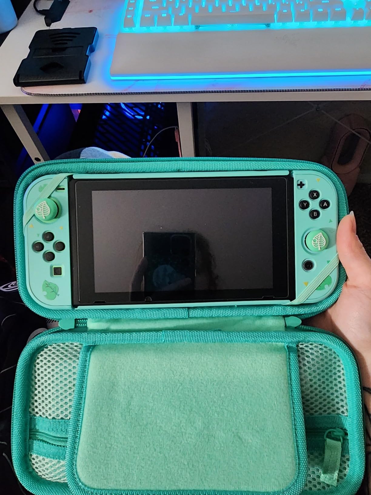 YOOWA Accessories Bundle for Nintendo Switch 2 2025 - Accessory kit NS 2 Animal Set Crossing with Carrying Case Protective Cover Screen Protector Game Card Holder Play Stand Thumb Grips customer photo 2