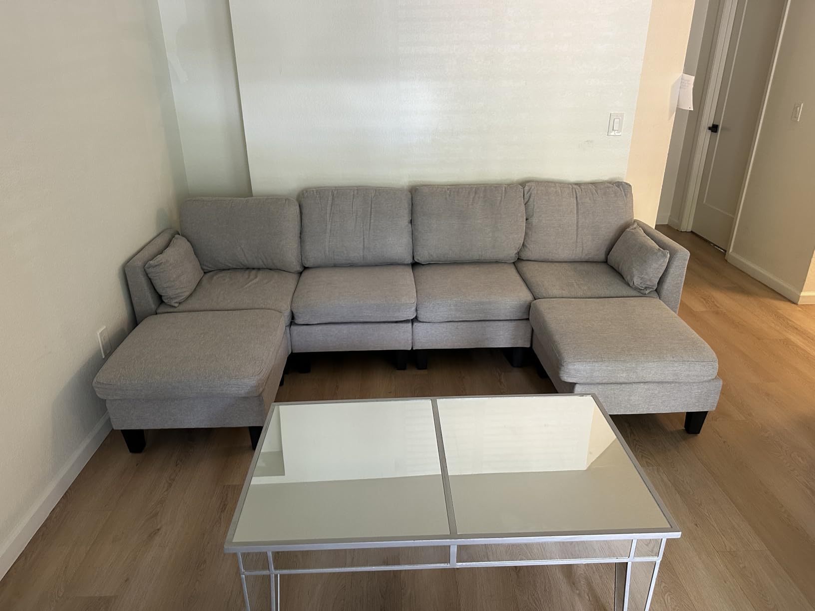 Sectional Sleeper Sofa, 6 Seaters Modular Sleeper Sofa Couch, Comfy Sectionals Couches Bed, Convertible Sofas with Ottomans, Modular Sectional Couches for Living Room, Dark Grey customer photo 1
