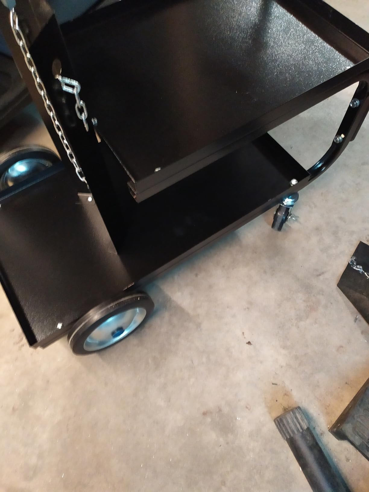 Welding Cart, MIG TIG ARC Welder Cart w/Upgraded Handle, Galvanized Casters, 330lbs Capacity Portable Welding Tank cart, Plasma Cutting Machine, Larger Running Gear with Cylinder Rack customer photo 1