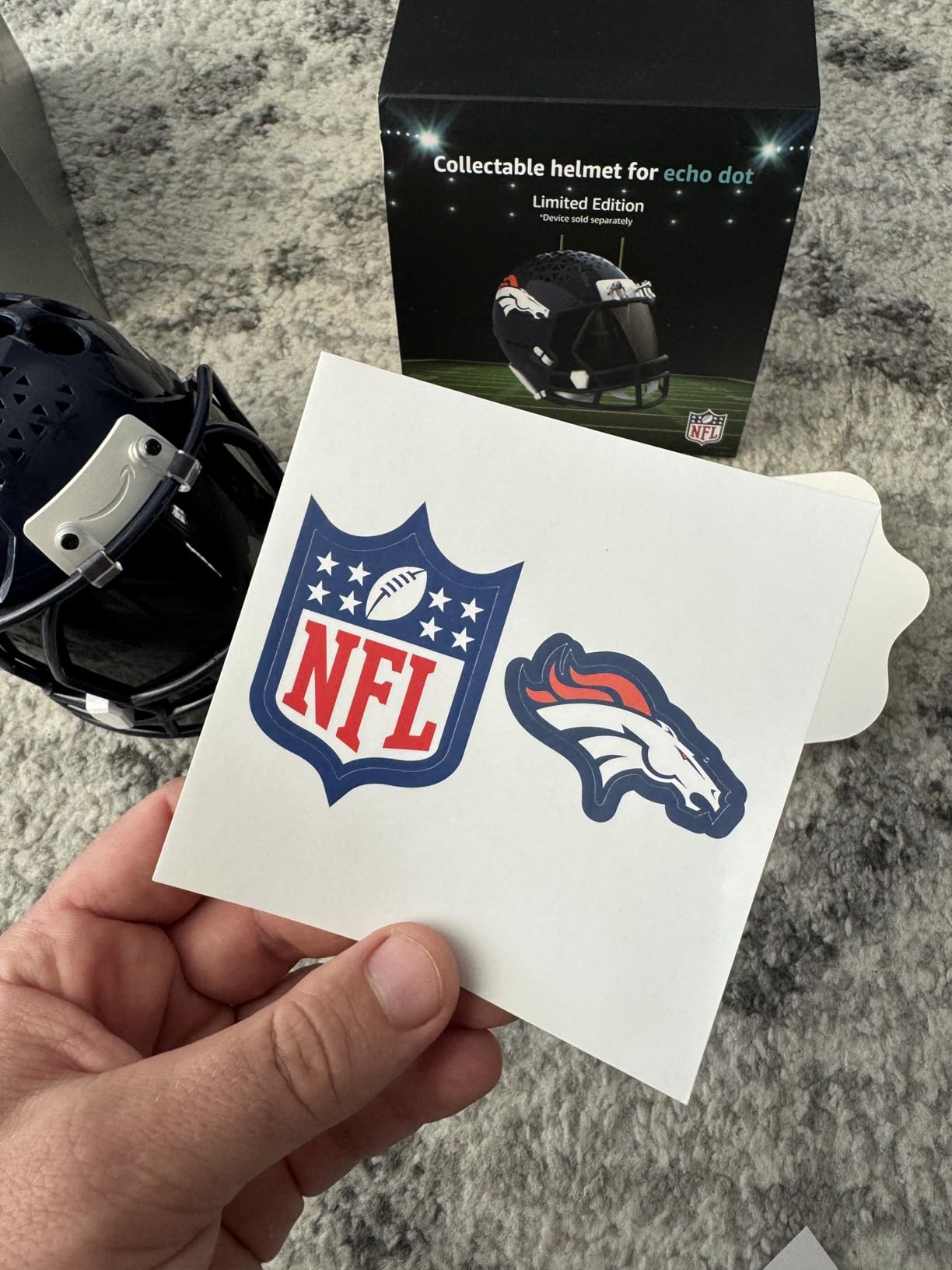 NFL Echo Dot Bundle: Echo Dot Deep Sea Blue and Limited-Edition NFL Helmet Stand, Seattle Seahawks customer photo 2