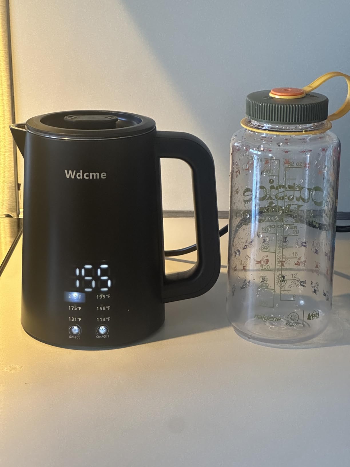 0.6L Small Travel Electric Kettle 800W, 6 Temperature Control Dual Voltage 110-240V Smart Tea Coffee Kettle, 12H Keep Warm, 304 Stainless Steel Portable Hot Water Boiler (Black) customer photo 1
