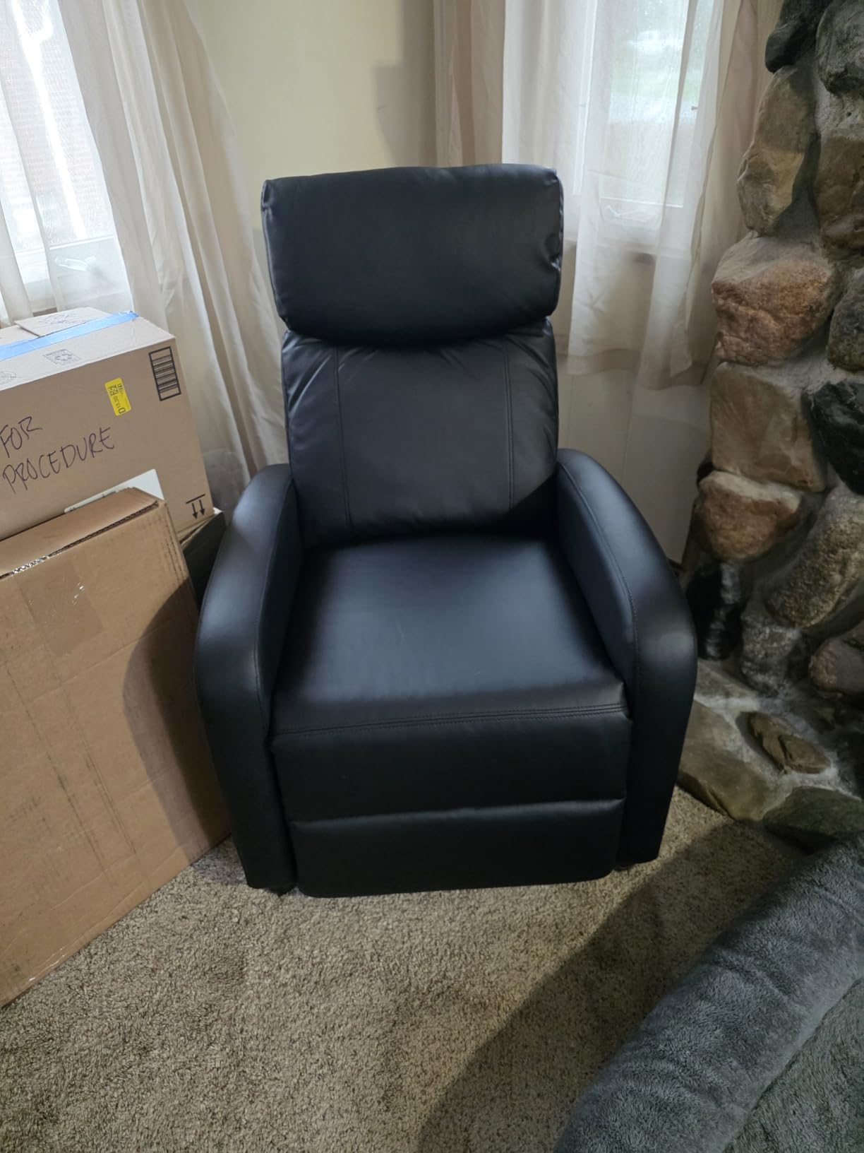 Sweetcrispy Recliner Chair Fabric Recliner Sofa No Massage, Home Theater Seating with Lumbar Support, Adjustable Push Back Overstuffed High-Density Sponge Reclining for Living Room, Slate Gray customer photo 1