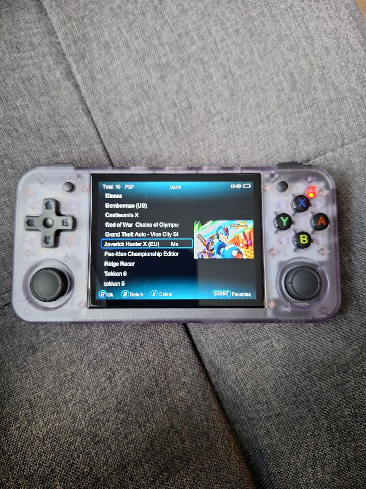 RG35XX H Retro Handheld Game Console Linux System 3.5'' IPS Screen 64G TF Card with 3545+ Preinstalled Games RG 35XXH Portable Gaming Console RG35XXH Support 5G WiFi Bluetooth HDMI Purple customer photo 1