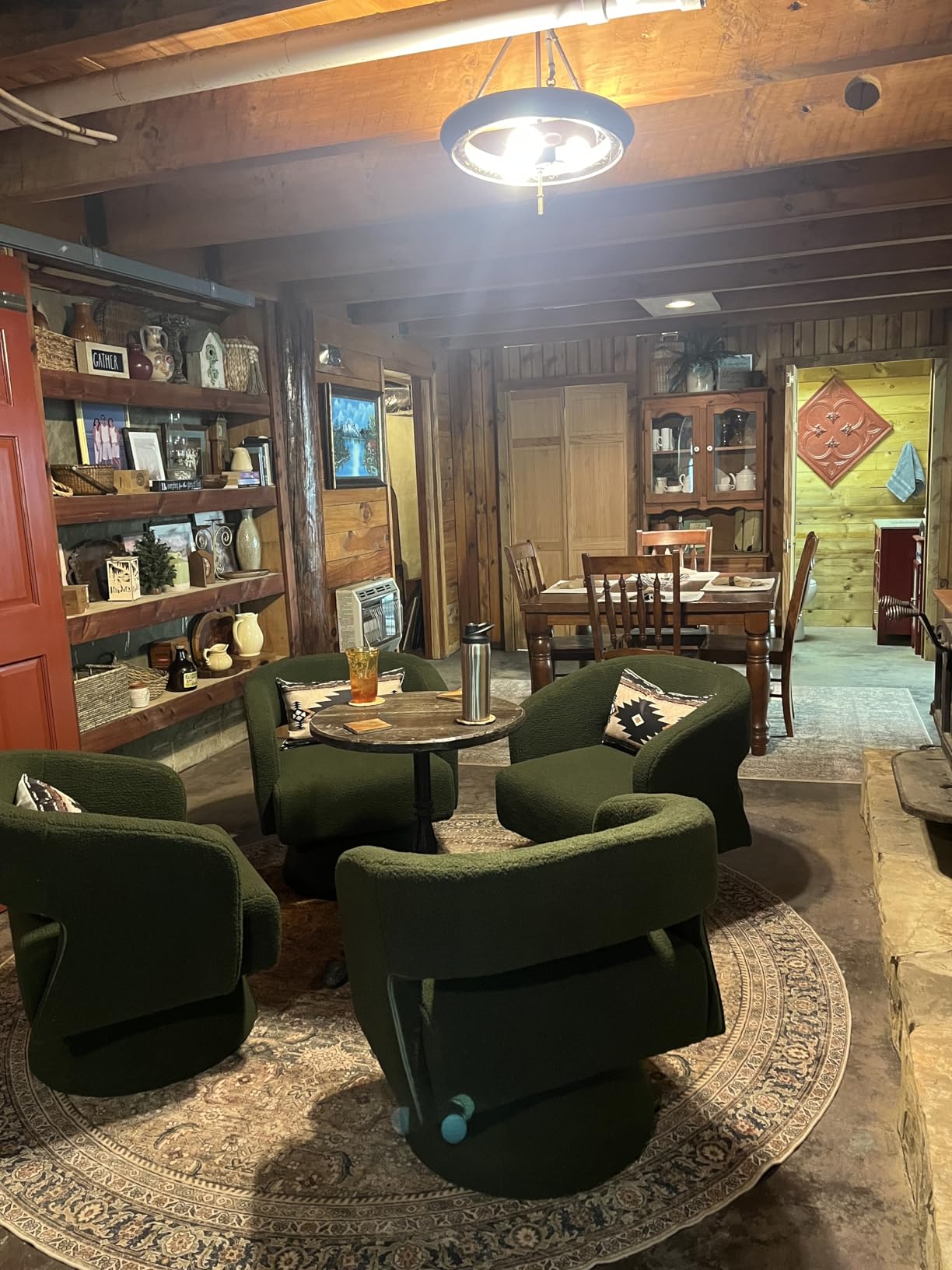 Luxanimarion Swivel Barrel Accent Chair Set of 2, Oversized Teddy Upholstered Round Swivel Chairs, Modern Luxury 360 Degree Living Room Vanity Chair for Bedroom Office, Green, 2PCS customer photo 2