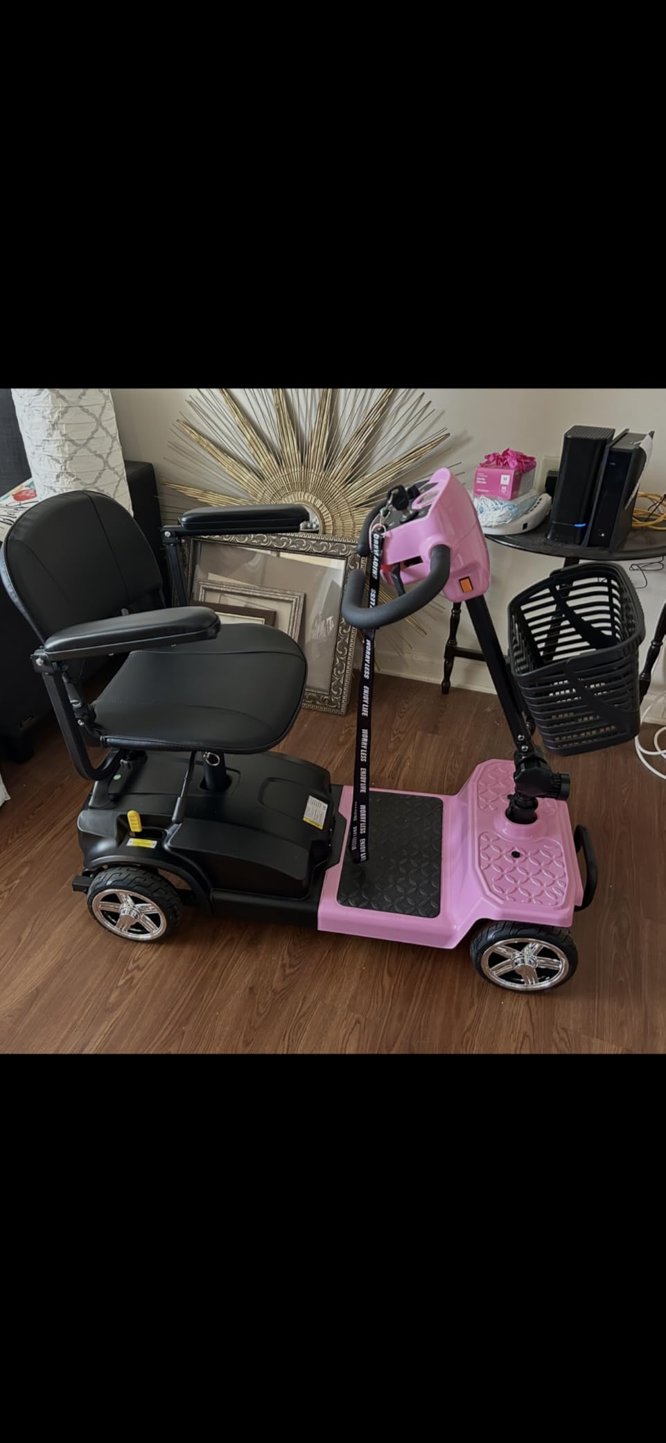 Ecomobi 20 Miles Mobility Scooter for Seniors & Adults, 4 Wheel Motorized Mobility Scooter for Travel, Removable Lithium Battery, 350W Motor, Dual Baskets, 300 lbs Capacity,GPS Tracker,Purple, 18AH customer photo 1