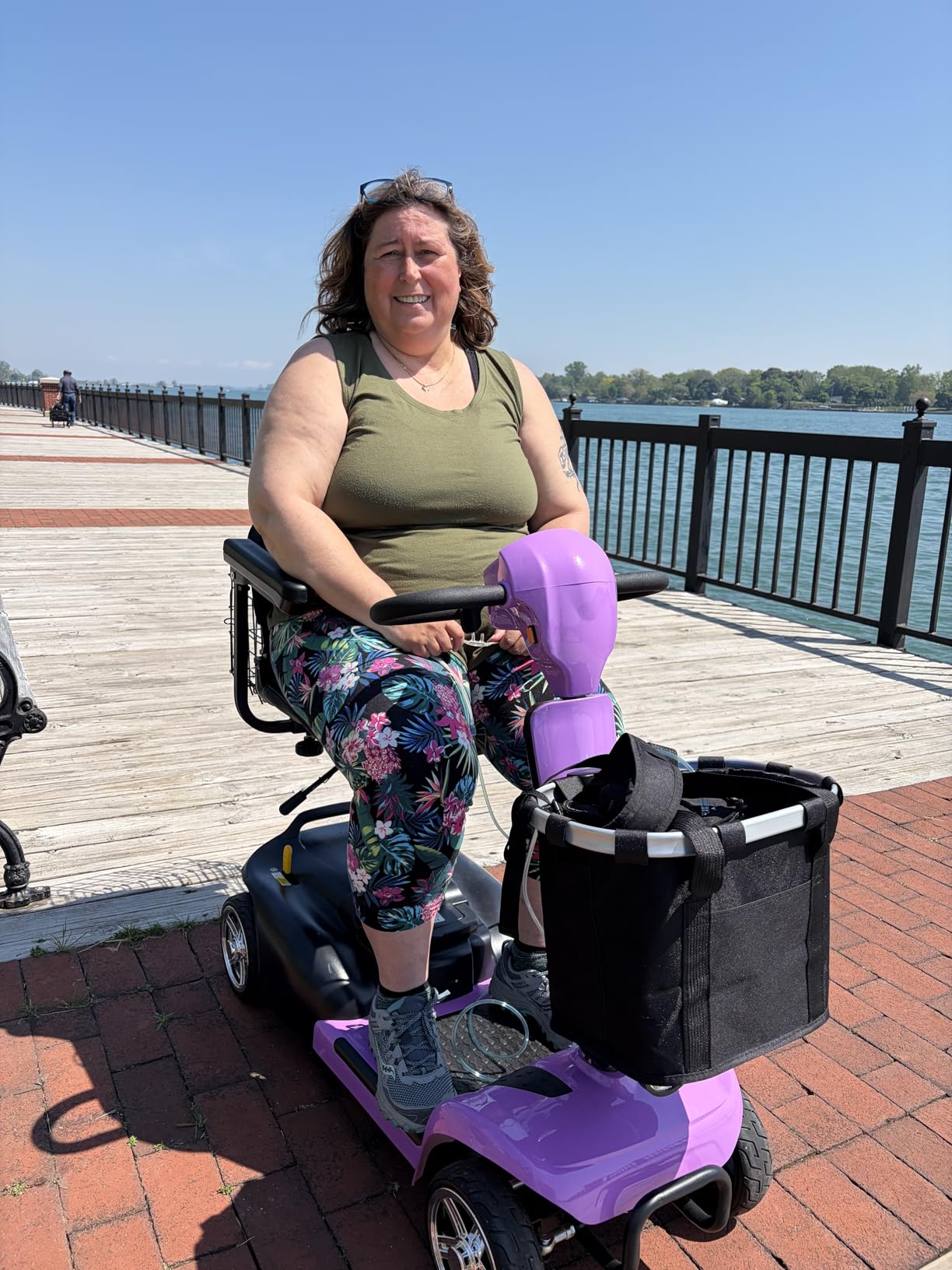 Ecomobi 20 Miles Mobility Scooter for Seniors & Adults, 4 Wheel Motorized Mobility Scooter for Travel, Removable Lithium Battery, 350W Motor, Dual Baskets, 300 lbs Capacity,GPS Tracker,Purple, 18AH customer photo 2