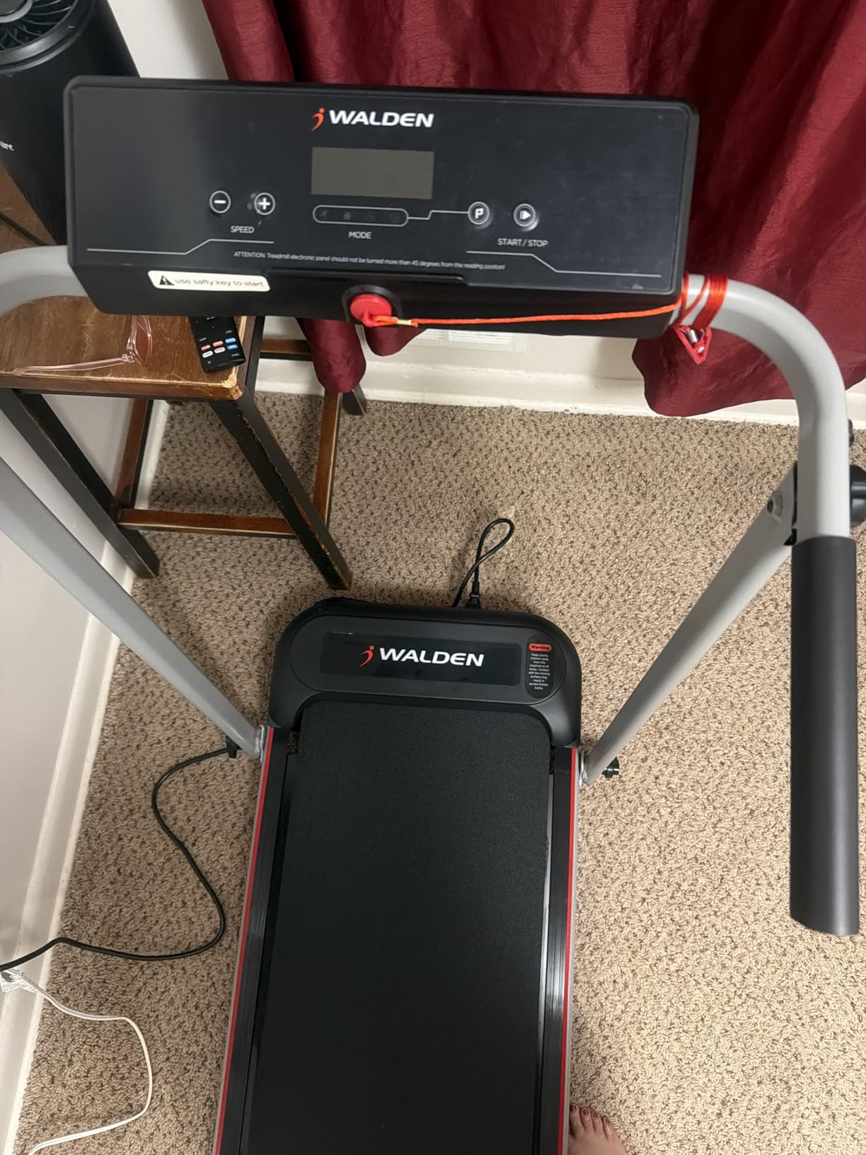 Folding Electric Treadmill with Handle Folding Treadmills - Foldable Running Treadmill LCD Screen - 6.2mp/h corredora electrica Walden Sports customer photo 1