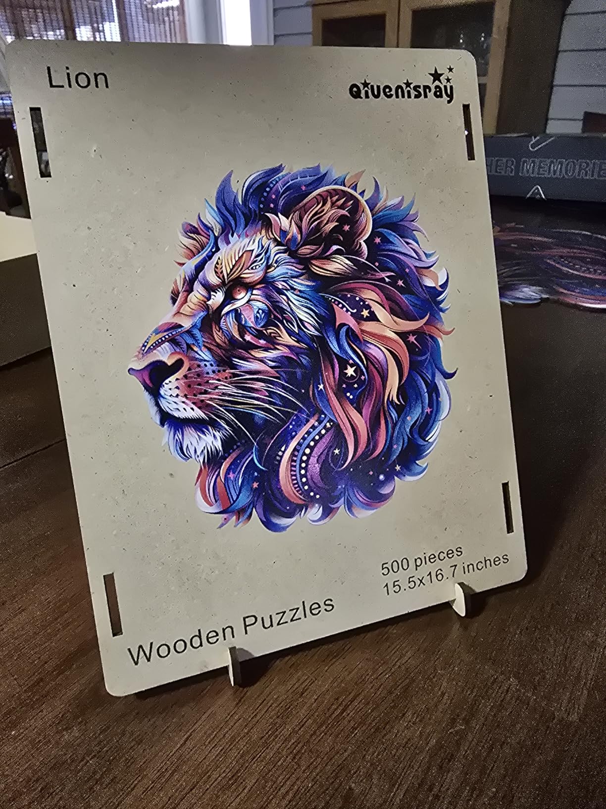 Qiuenisray Wooden Puzzles for Adults 1000 Pieces, Lion Jigsaw Puzzles, Wood Animal Adult Puzzles, Wall Decor, FSC Certified Unique Shape Ocean Adult Puzzles, Creative Gift for Family Game 21.9x23.6 in customer photo 1