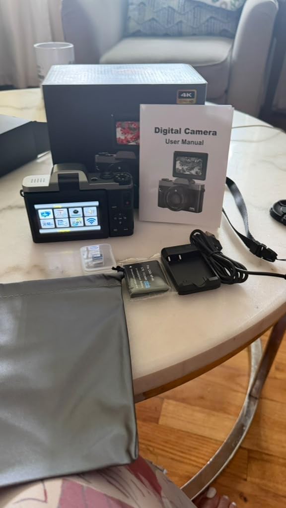 4K Digital Camera for Photography with WiFi 64MP Auto-Focus Vlogging Camera for YouTube Video 3'' 180° Flip Screen 4K Cameras 16X Zoom Anti-Shake Compact Point and Shoot Cameras with SD Card customer photo 1