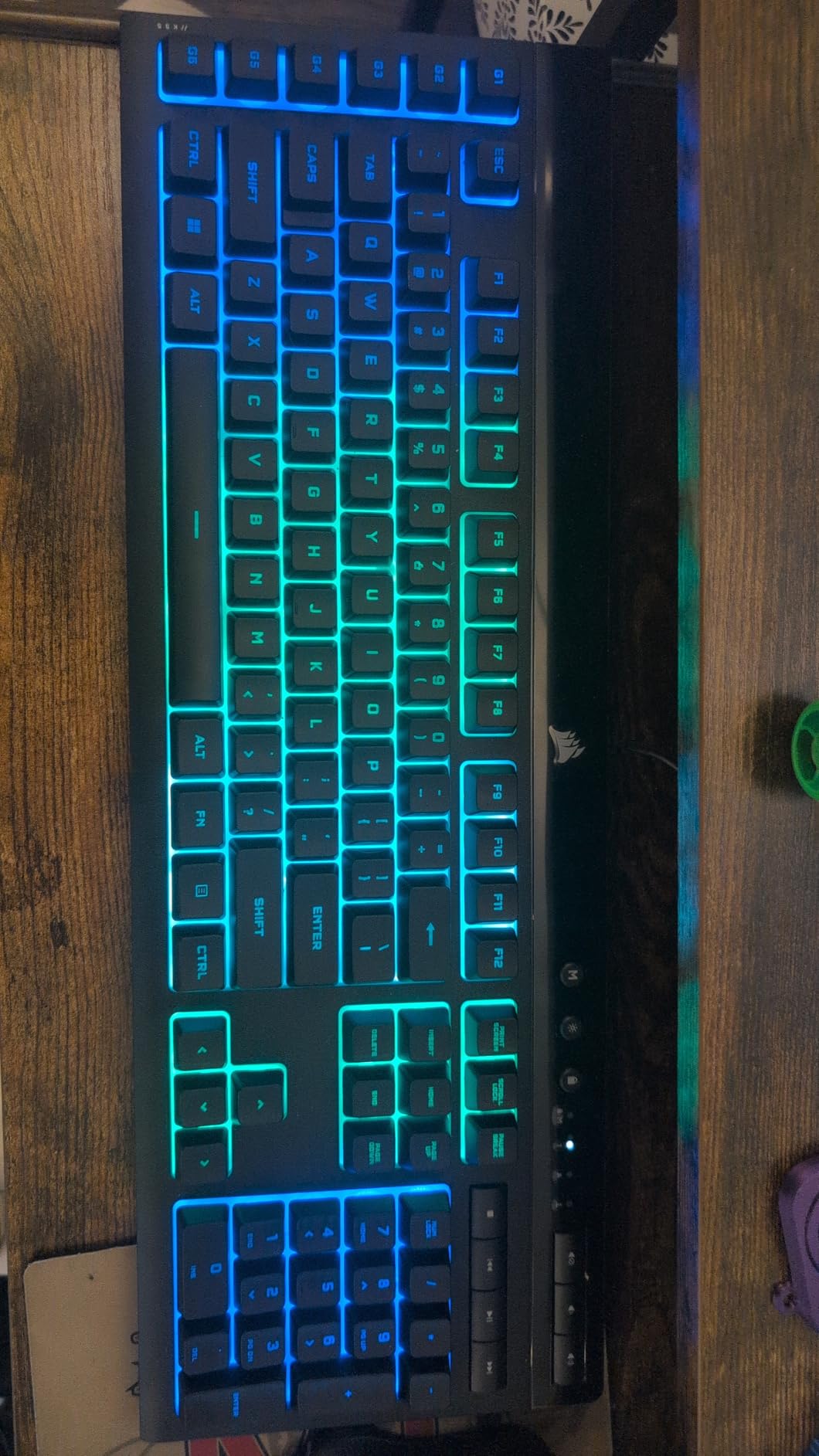 K55 RGB PRO Membrane Wired Gaming Keyboard – IP42 Dust and Spill-Resistant – 6 Macro Keys with Elgato Integration – iCUE Compatible – QWERTY NA – PC, Mac, Xbox – Black customer photo 1
