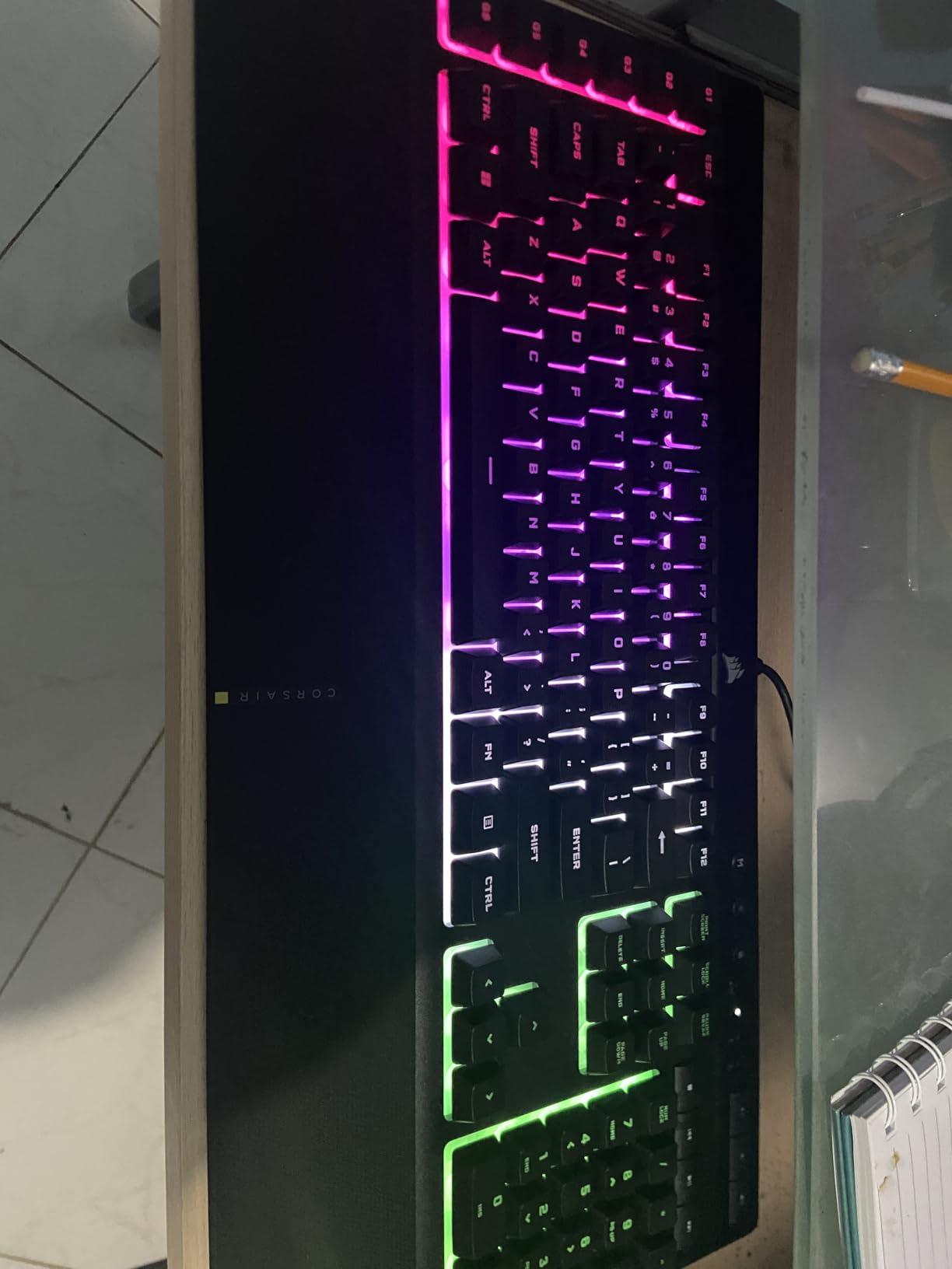 K55 RGB PRO Membrane Wired Gaming Keyboard – IP42 Dust and Spill-Resistant – 6 Macro Keys with Elgato Integration – iCUE Compatible – QWERTY NA – PC, Mac, Xbox – Black customer photo 2