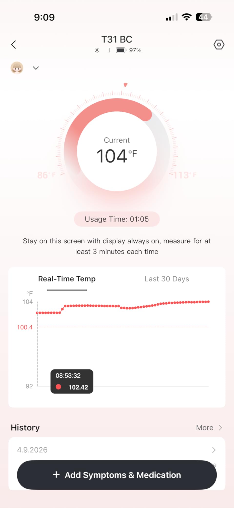 Momcozy Wearable Digital Thermometer for Baby, Medical-Grade Accurate Smart Thermometer, Instant Reads, APP Real-time Monitoring Thermometer for Kids & Infants, Hypoallergenic 3M Stiker, Bluetooth customer photo 1