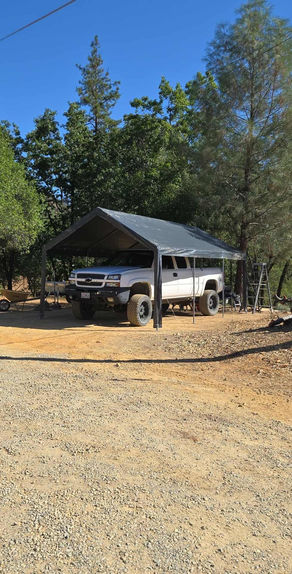 JAMFLY 12x20 ft Carport, Heavy Duty Carport with Roll-up Windows, Portable Garage with Removable Sidewalls & Doors, Car Canopy with Sandbags and All-Season Tarp for Car, Truck, Boat, Motorcycle, Grey customer photo 1