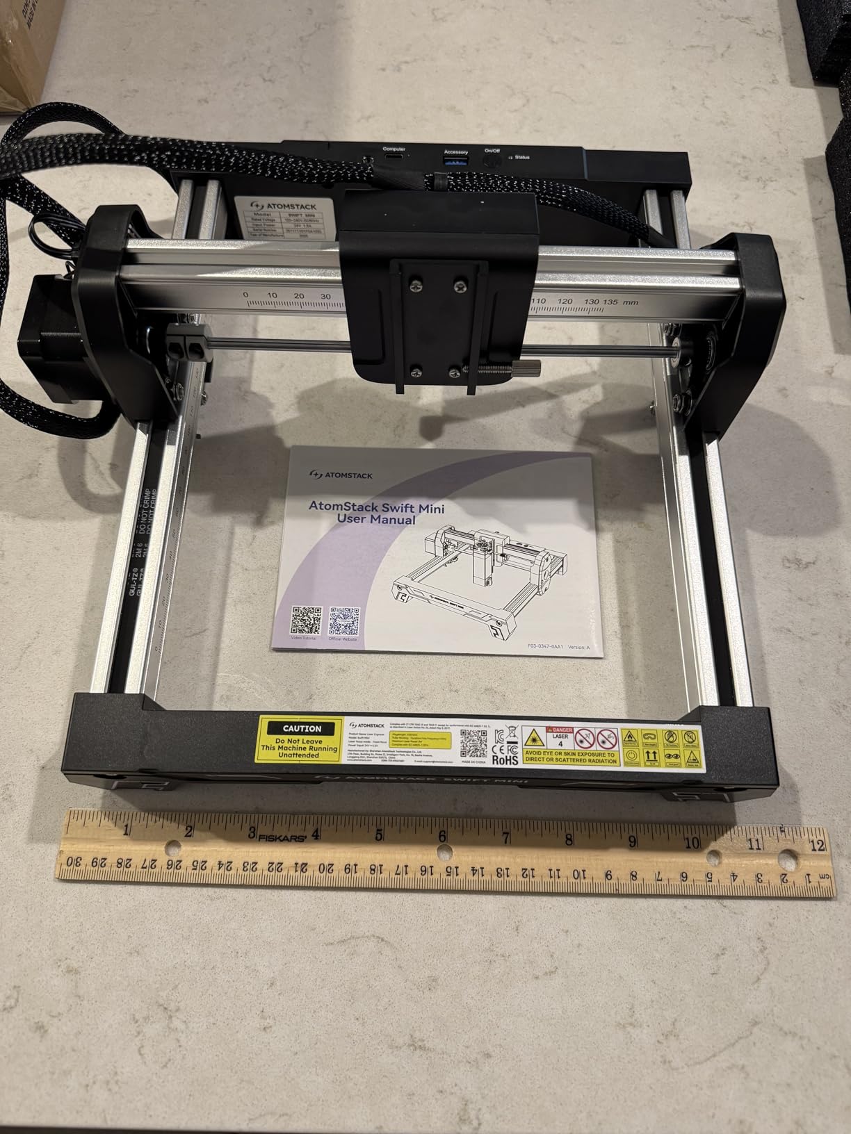 ATOMSTACK Swift 3W Laser Engraver, 100% Pre-Assembled Laser Engraving Machine for Beginners, WiFi/USB, AI Software Included, 135×145mm for Wood, Leather, Acrylic & DIY Gifts customer photo 2