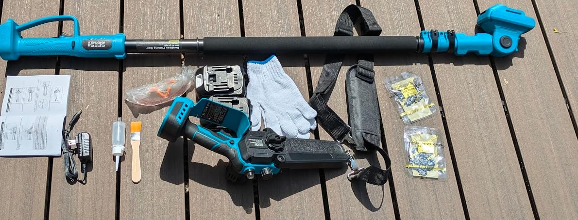 SEESII 2-in-1 Cordless Pole Saw & Hedge Trimmer Combo, 8