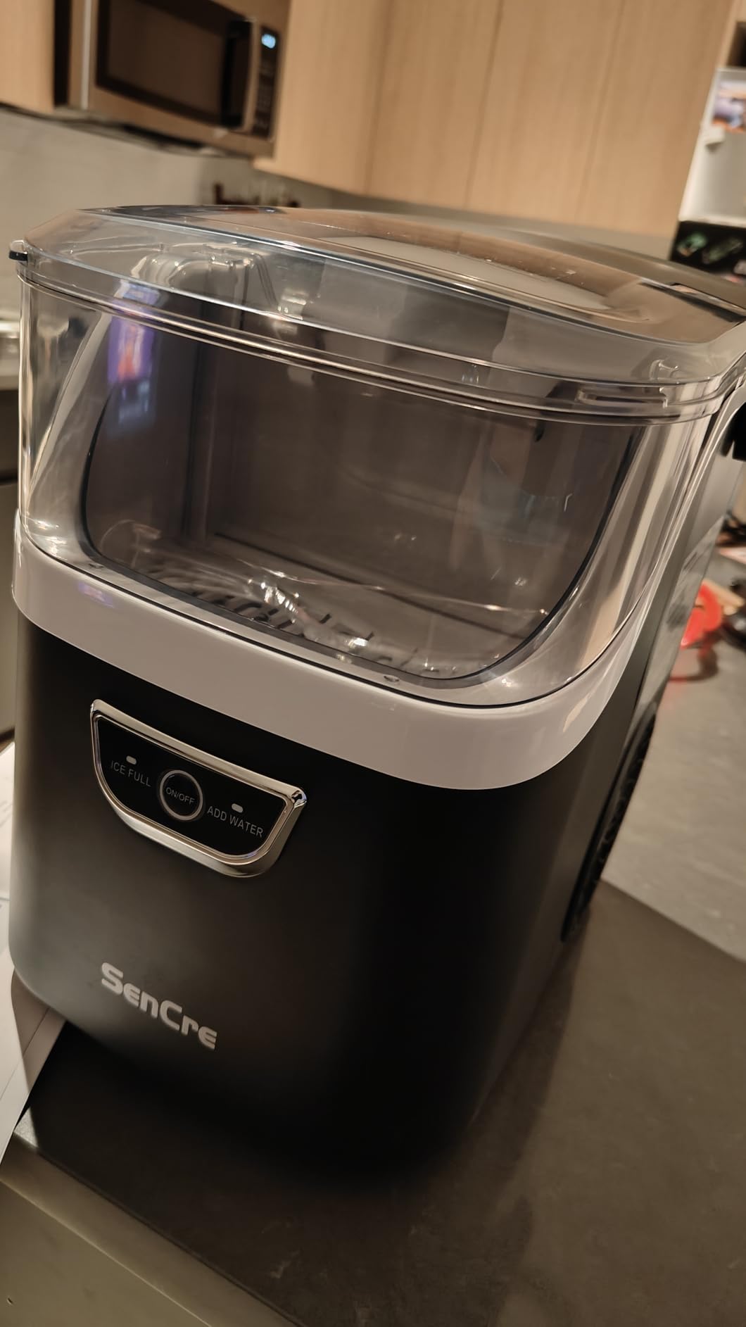 Nugget Ice Maker with Handle, 40lbs/Day Countertop Ice Maker Ready in 5 Mins, Soft Sonic Ice, Auto-Cleaning Ice Makers Portable Ice Machine for Home Kitchen Office Party & Large Families customer photo 2