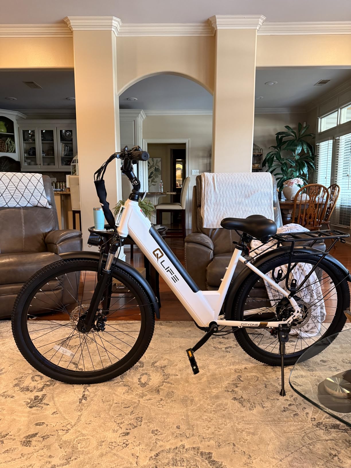 Qlife Cityone 2.0 Electric Bike for Adults, Up to 65 Miles, 20+MPH, 1200W Peak Motor 26