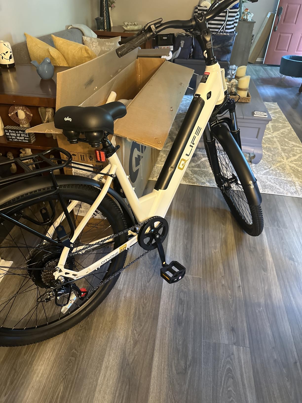 Qlife Cityone 2.0 Electric Bike for Adults, Up to 65 Miles, 20+MPH, 1200W Peak Motor 26