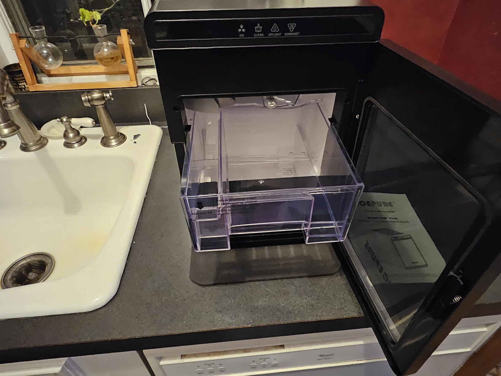 ICEPURE Clear Ice Cube Maker Portable Countertop, 3Pcs/20 Mins, 1.6