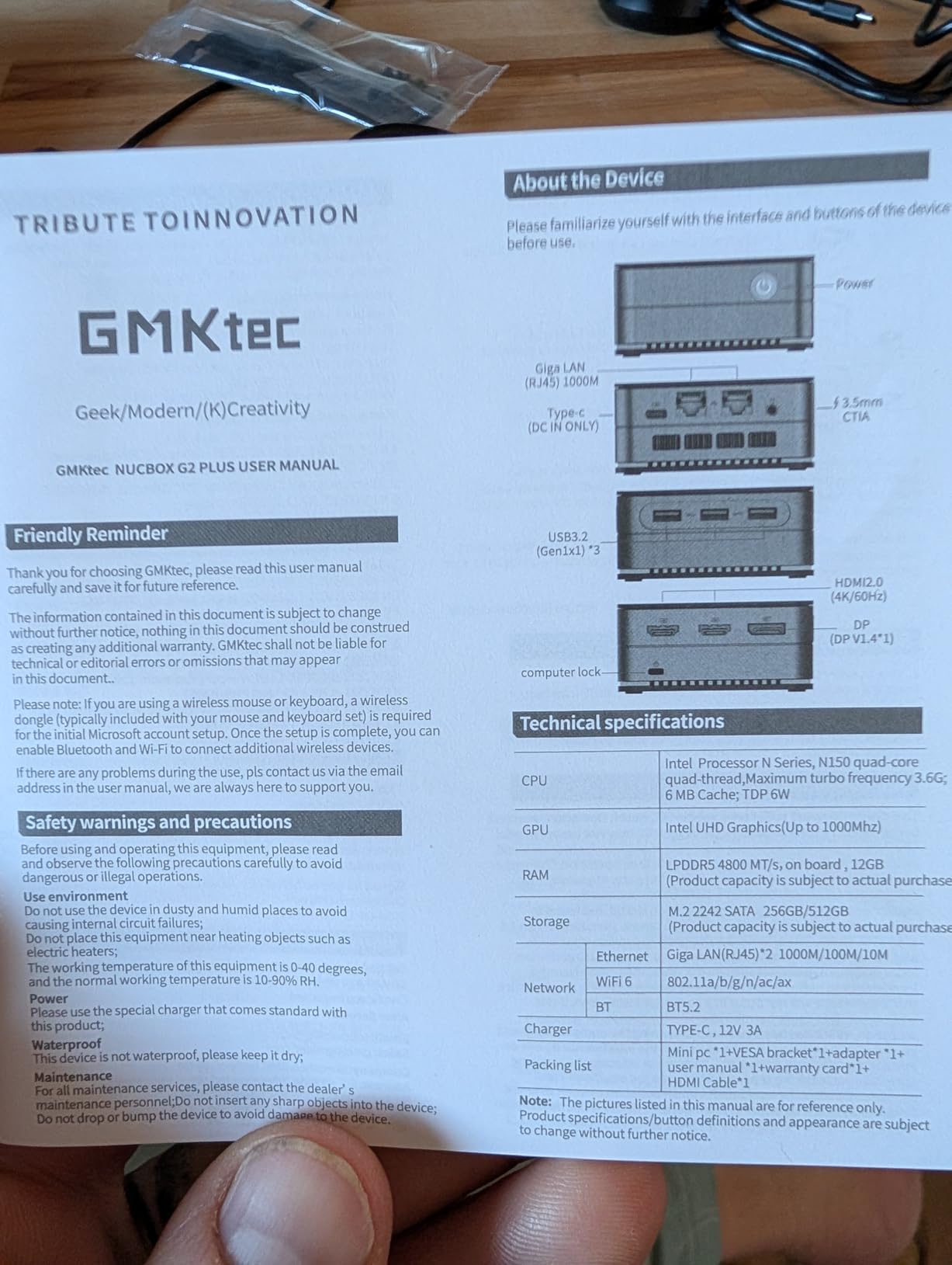 GMKtec Nucbox G3S Mini PC, Intel N95 Processor (Turbo 3.4GHz) 8GB DDR4 256GB SSD Desktop Computer 4K Dual HDMI Display, WiFi 5, BT5.0, RJ45 Ethernet customer photo 1