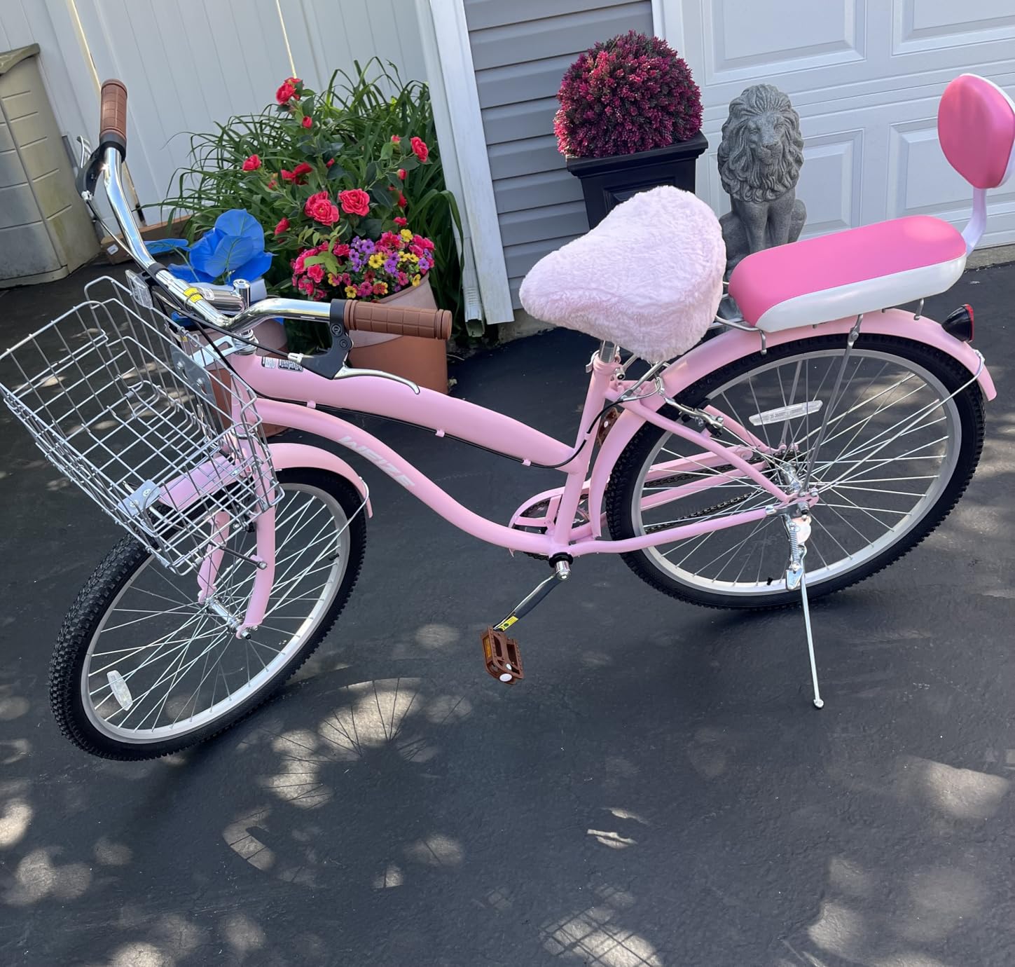 WEIZE Beach Cruiser Bike, 24 & 26 inch Commuter Bicycle for Adult Men and Women, High-Carbon Steel/Front & Rear Fenders, Comfortable City Bikes with Rear Rack or Basket, Ergonomic Upright Design customer photo 1