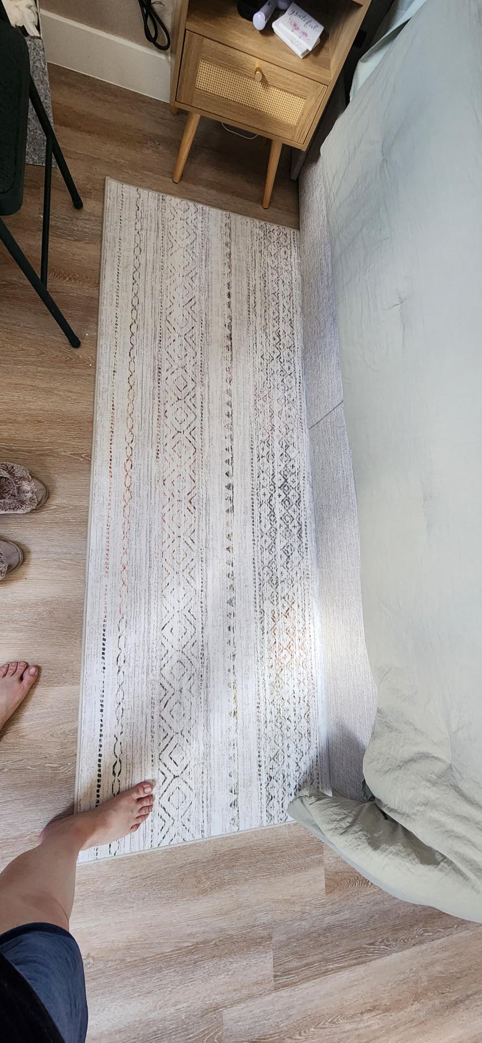 Nakagishi 5X7 Area Rugs Living Room: Washable Large Vintage Rug Neutral Non-Slip Soft Stain Resistant Indoor Carpet for Bedroom Nursery Dining Room Office Playroom - Beige-01 customer photo 2