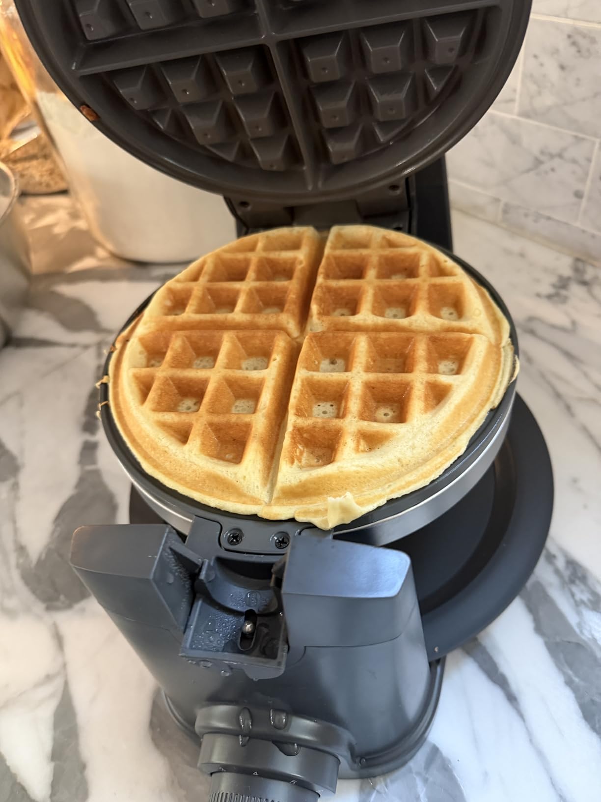 Martha Stewart Rotating Waffle Maker, 180° Flip Iron with PFAS-Free Nonstick Plates, Adjustable Timer, Ready Light, Drip Tray, Space Saving, Classic Round 7