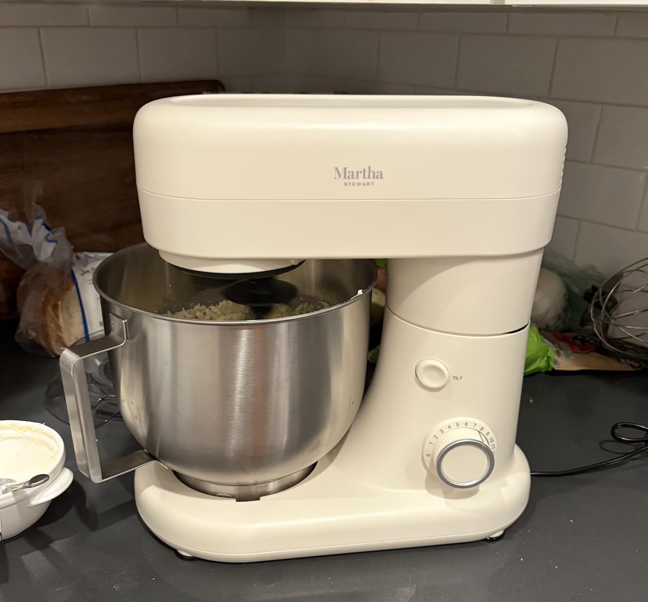 Martha Stewart 5.3Qt Stand Mixer, 12-Speed Tilt-Head Electric Kitchen Mixer with Stainless Steel Bowl, Linen Cream customer photo 1