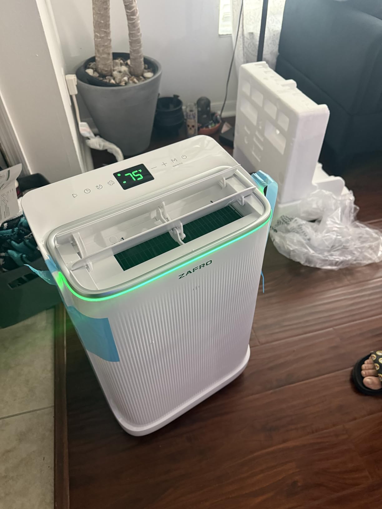 ZAFRO Smart Inverter Portable Air Conditioners, 16000 BTU (12000 BTU SACC) Dual Hose Portable AC Unit with Energy Saving/Ultra Quiet(42dB)/Drainage-free Cooling/APP/Remote for Multi-Scenario Use customer photo 2