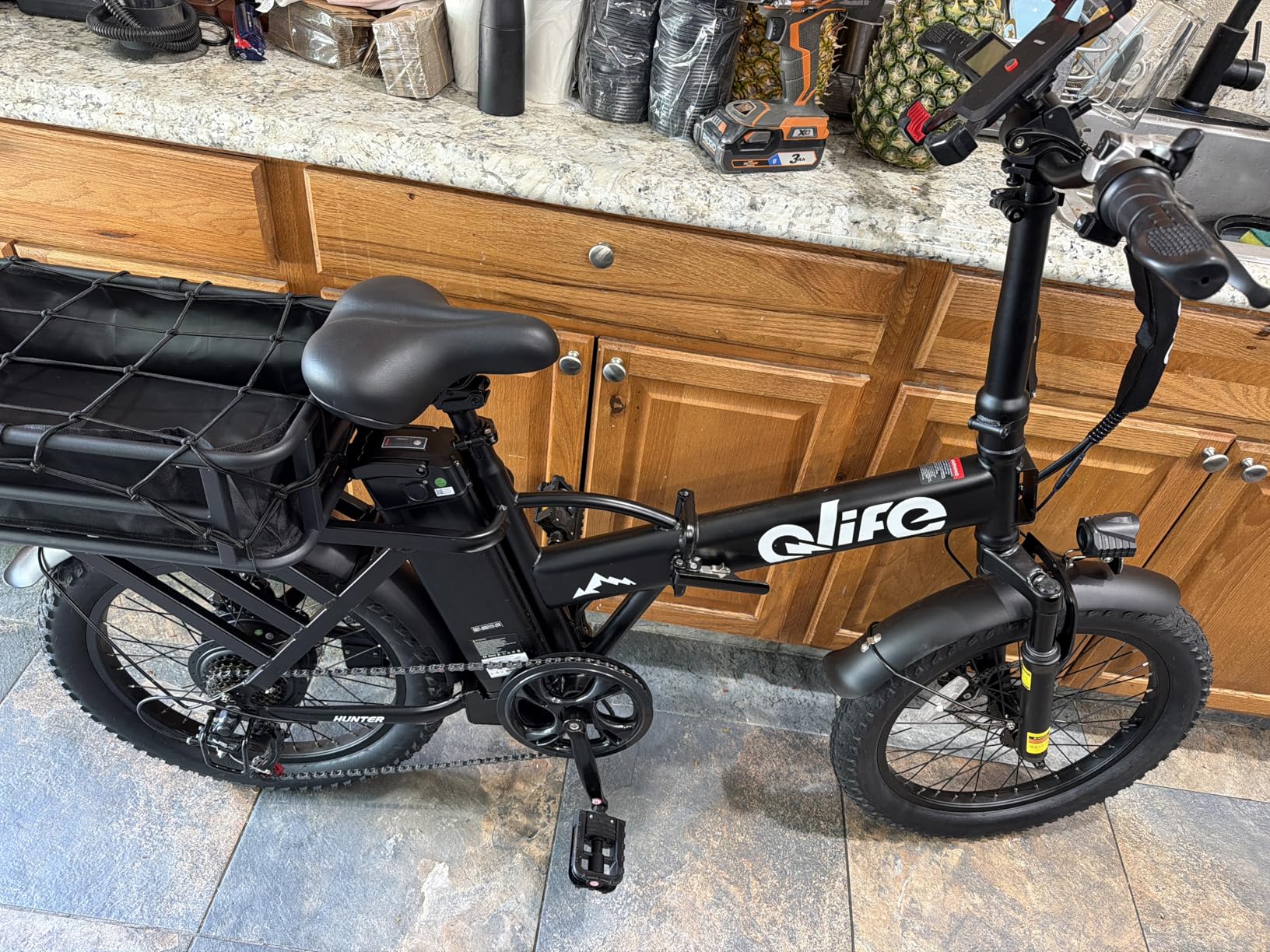Qlife Hunter Foldable Electric Bike for Adults, Peak 1200W Ebike with 48V 13.5Ah Battery, 65-Mile Range, Heavy-Duty Rear Rack, 20-Inch Fat Tires, Folding E Bike for Commuting & Outdoor Use customer photo 2