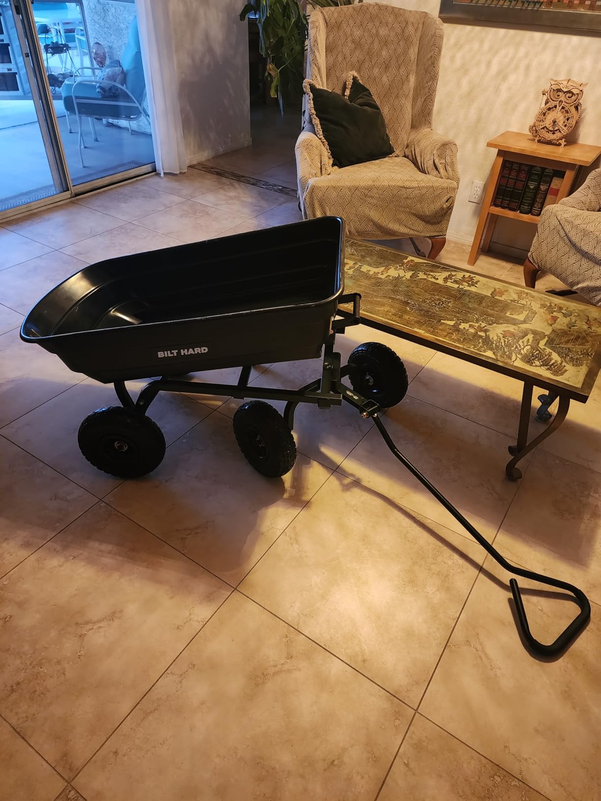 BILT HARD 900 lbs Poly Garden Dump Cart, 5 Cu.Ft Wheelbarrow Cart with 10