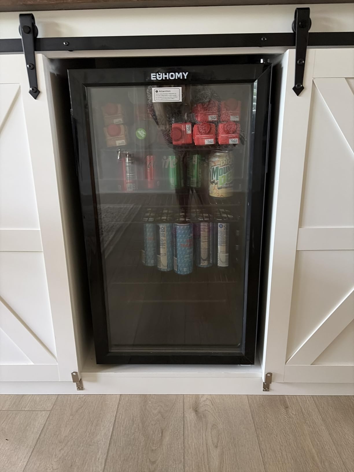 EUHOMY 45 Bottle Wine Cooler Refrigerator, Wine Fridge with Glass Door for Red, White and Champagne, Mini Fridge with Adjust Temperature for Home Kitchen Bar 4.5 Cu.ft, Black customer photo 2