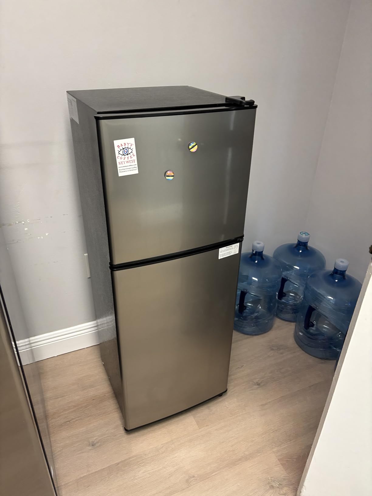 Antarctic Star Mini Fridge with Freezer, Double Door Compact Refrigerator, Adjustable Thermostat, Small Fridge for Bedroom Office Dorm Apartment, 2.45 Cu.Ft, Black customer photo 2