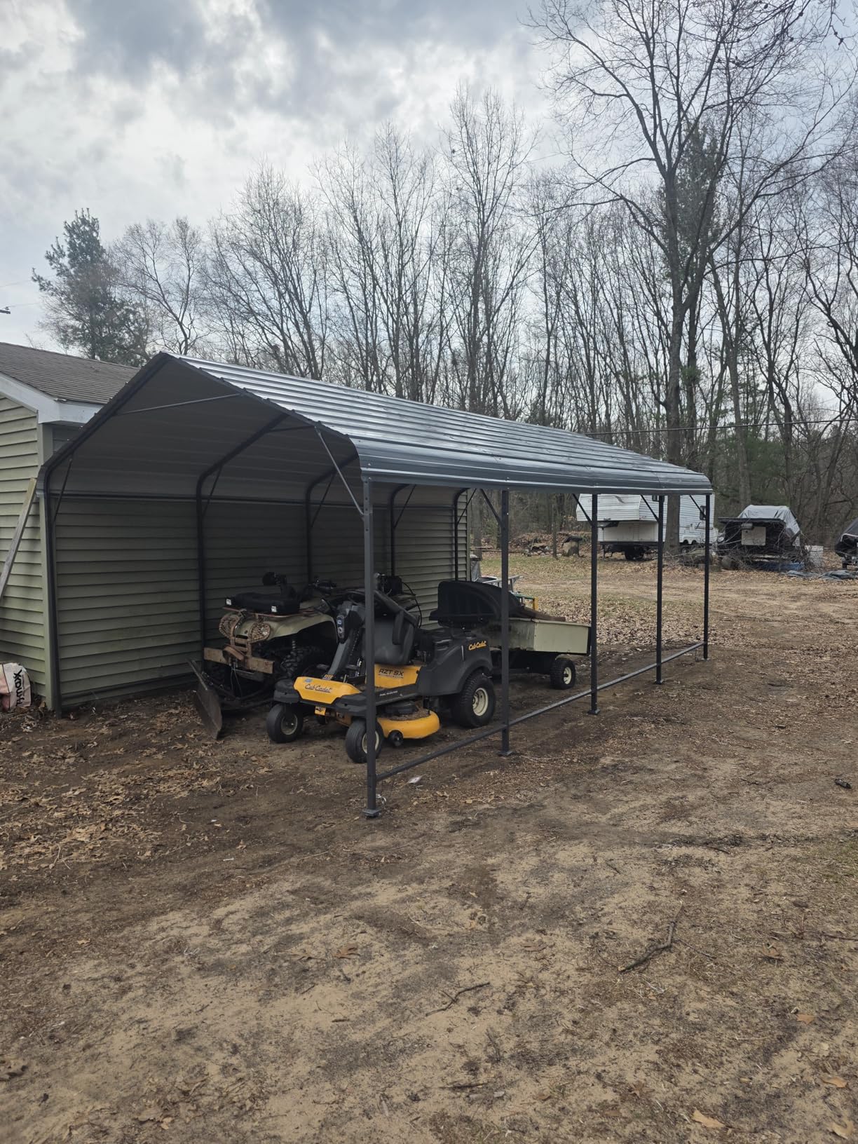 Shintenchi 12x20 FT Metal Carport, Oversized Carport Garage with Enhanced Base, Outdoor Galvanized Car Shelter, Heavy Duty Carports Canopy, for Car, Boats and Tractors, Grey customer photo 2