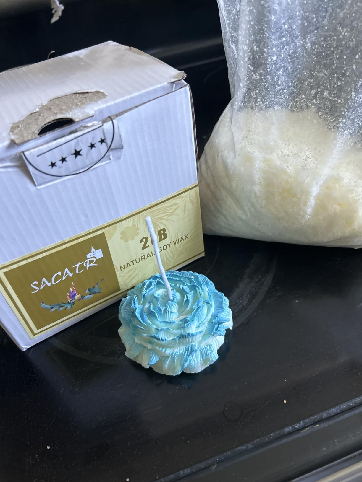 SACATR 5LB Soy Wax Candle Making Kit, Natural 100% Soy Wax for Candle Making, with Essential Oils, Raw Crystals, Dried Flowers, Wicks, Candle Making Supplies for DIY Scented Candles, Holiday Gifts customer photo 2