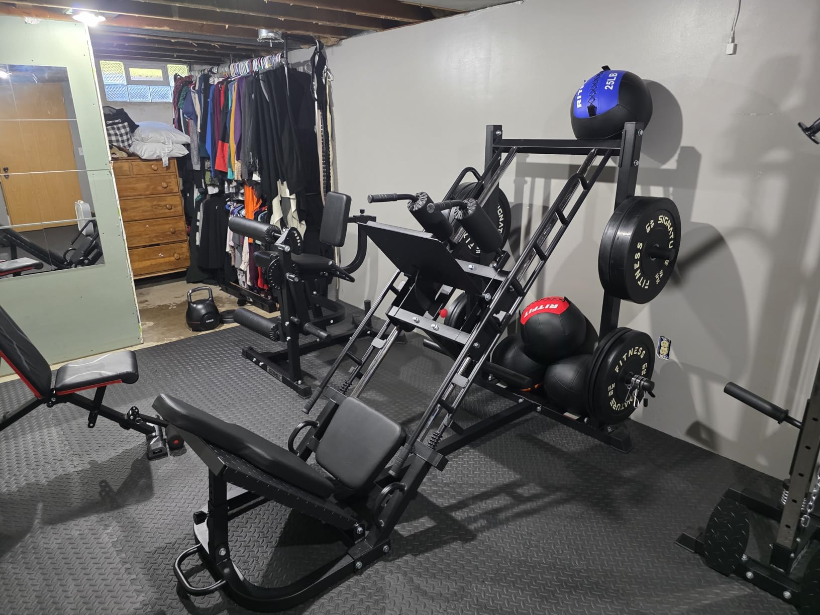 Dripex Leg Press Hack Squat Machine Combo for Home Gym, Adjustable Leg Press Machine for Full Lower Body Workout, Upgraded Leg Press with Transport Wheels and Weight Storage, Weight Plates Not Included customer photo 2
