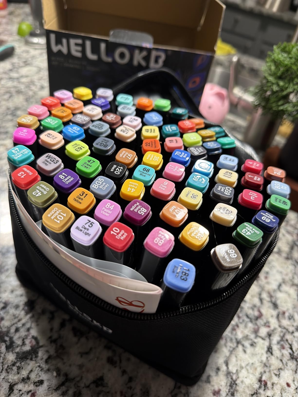 WELLOKB Alcohol Markers, 80 Colors Dual Brush Tip Permanent Art Markers, Coloring Marker, for Book Painting Card Making, Christmas gift for Adults Kids 8-12 customer photo 2