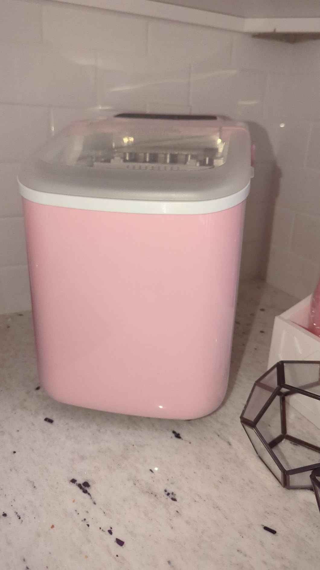 DUMOS Ice Maker Countertop, Ice Machine with Portable Handle, Basket and Scoop, 26lbs Daily, 9 Bullet Cubes in 6~8 Mins, Auto-Cleaning for Home, Kitchen, Office, Outdoors, RV Camping customer photo 2